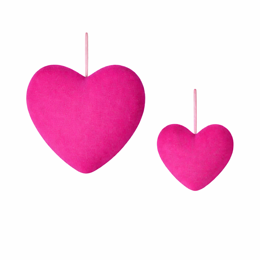 Flocked Heart, Small - s/2