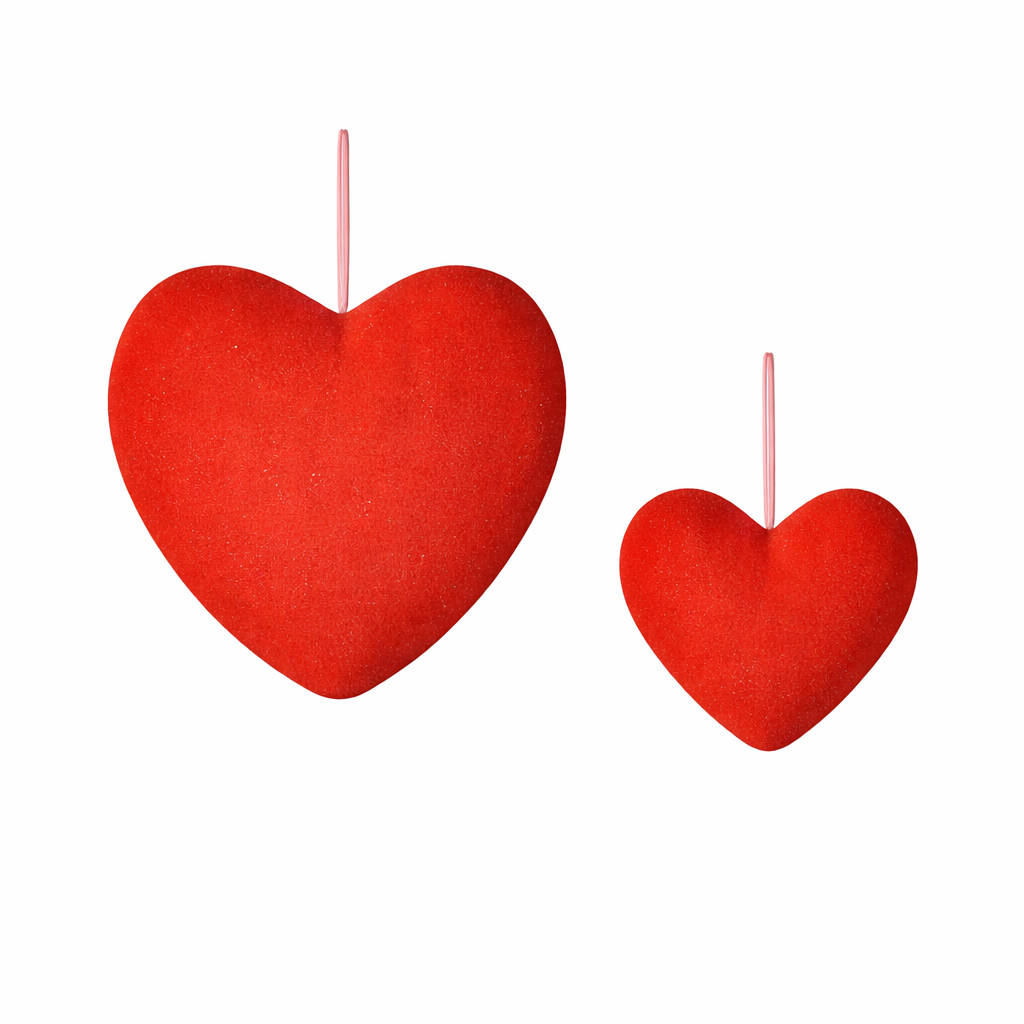 Flocked Heart, Small - s/2