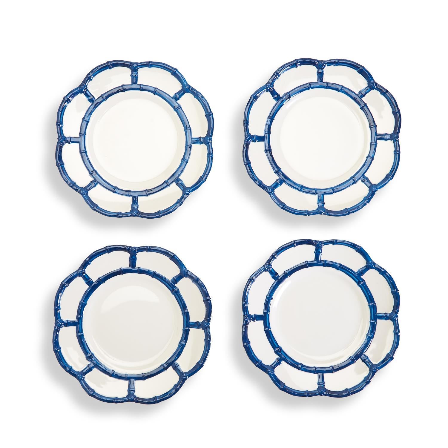 Blue Bamboo Salad Plate - Melamine S/4
