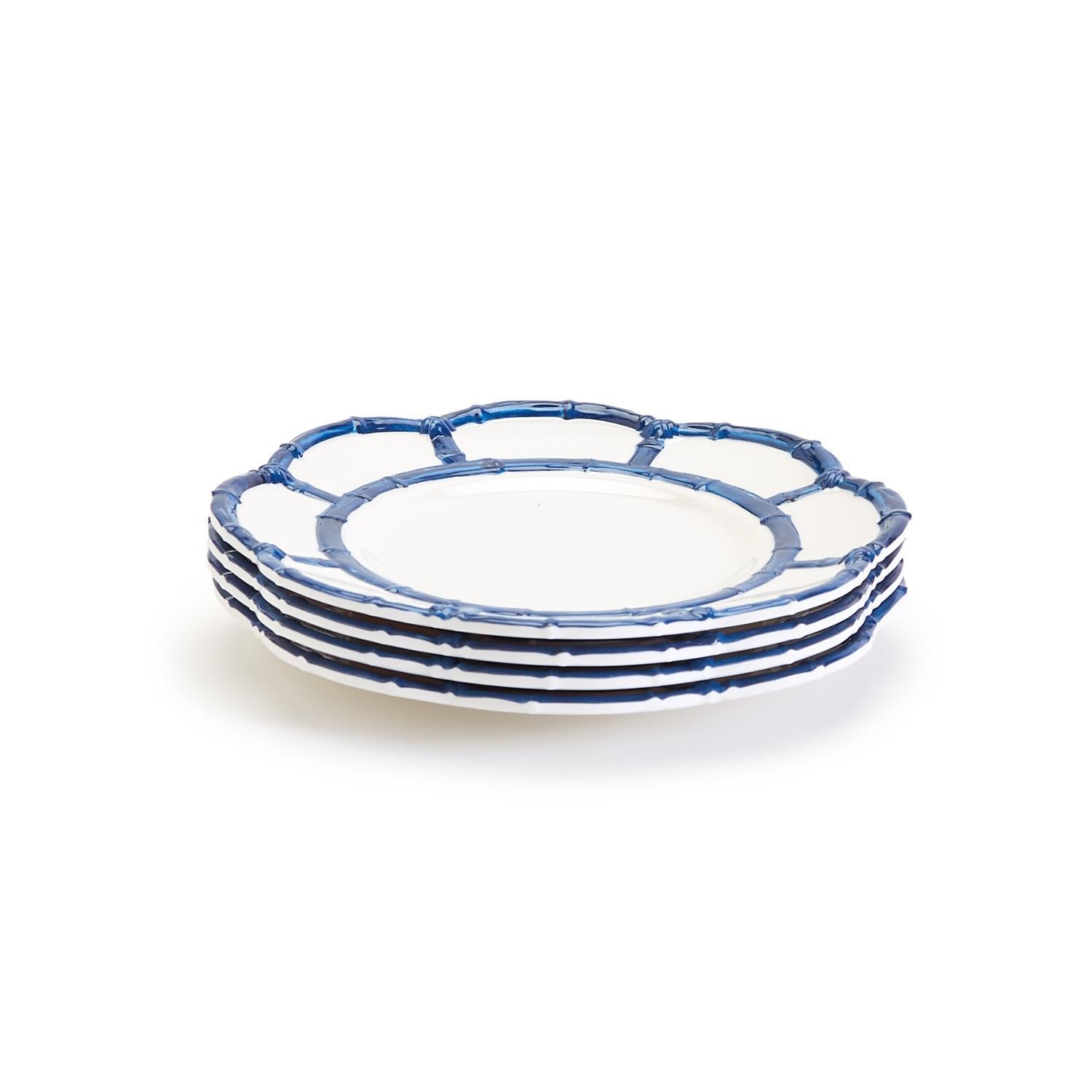 Blue Bamboo Salad Plate - Melamine S/4