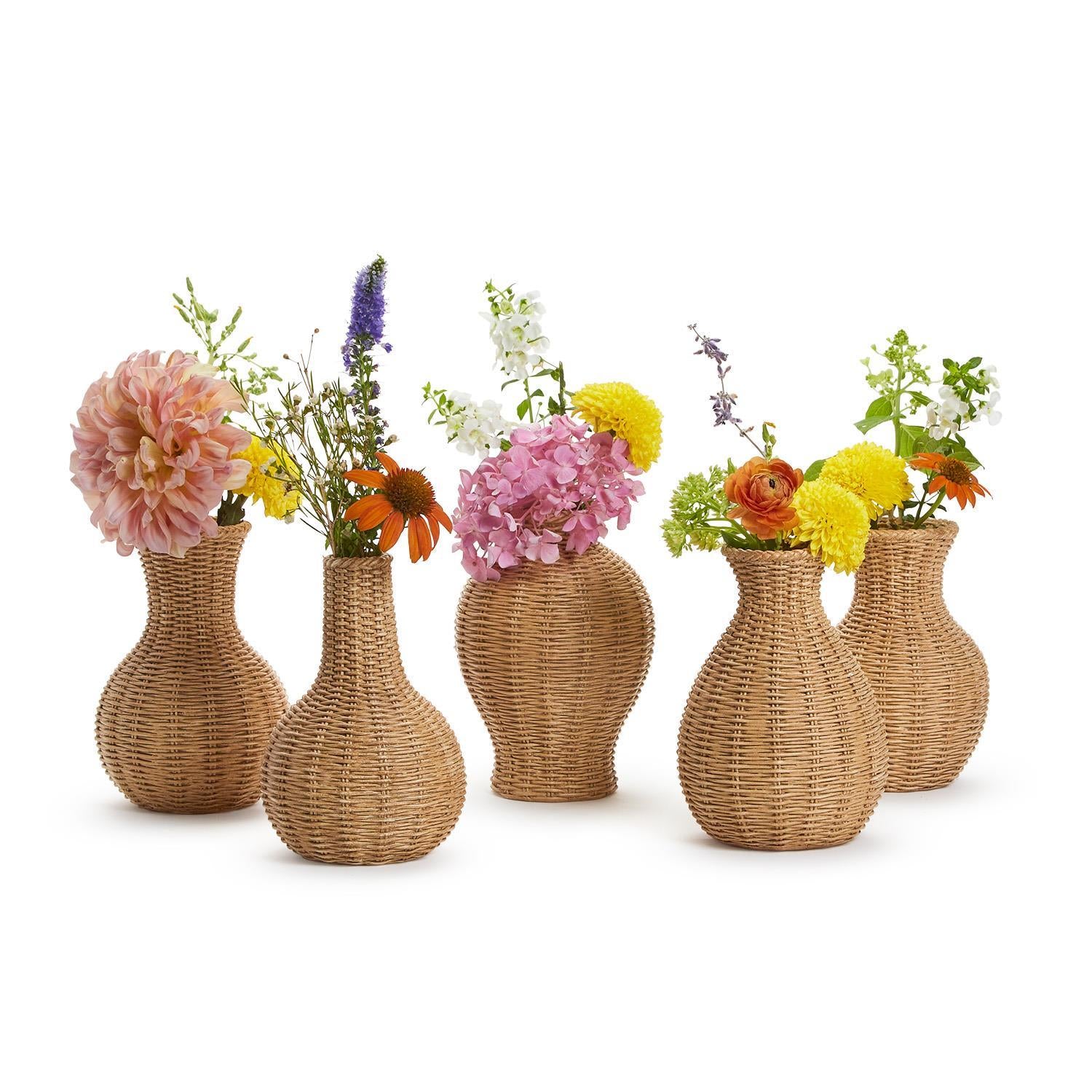 Basket Weave Pattern Vase, S/2