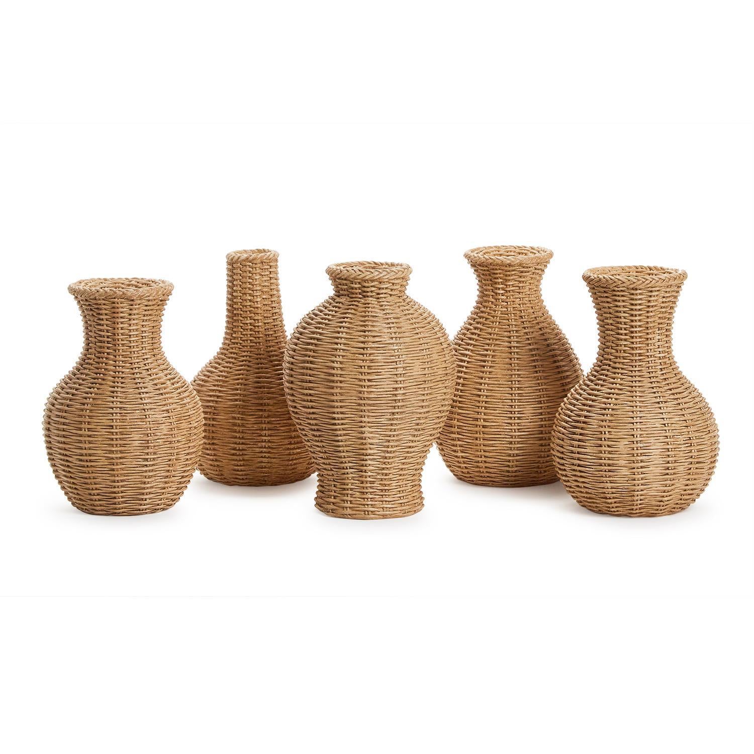 Basket Weave Pattern Vase, S/2