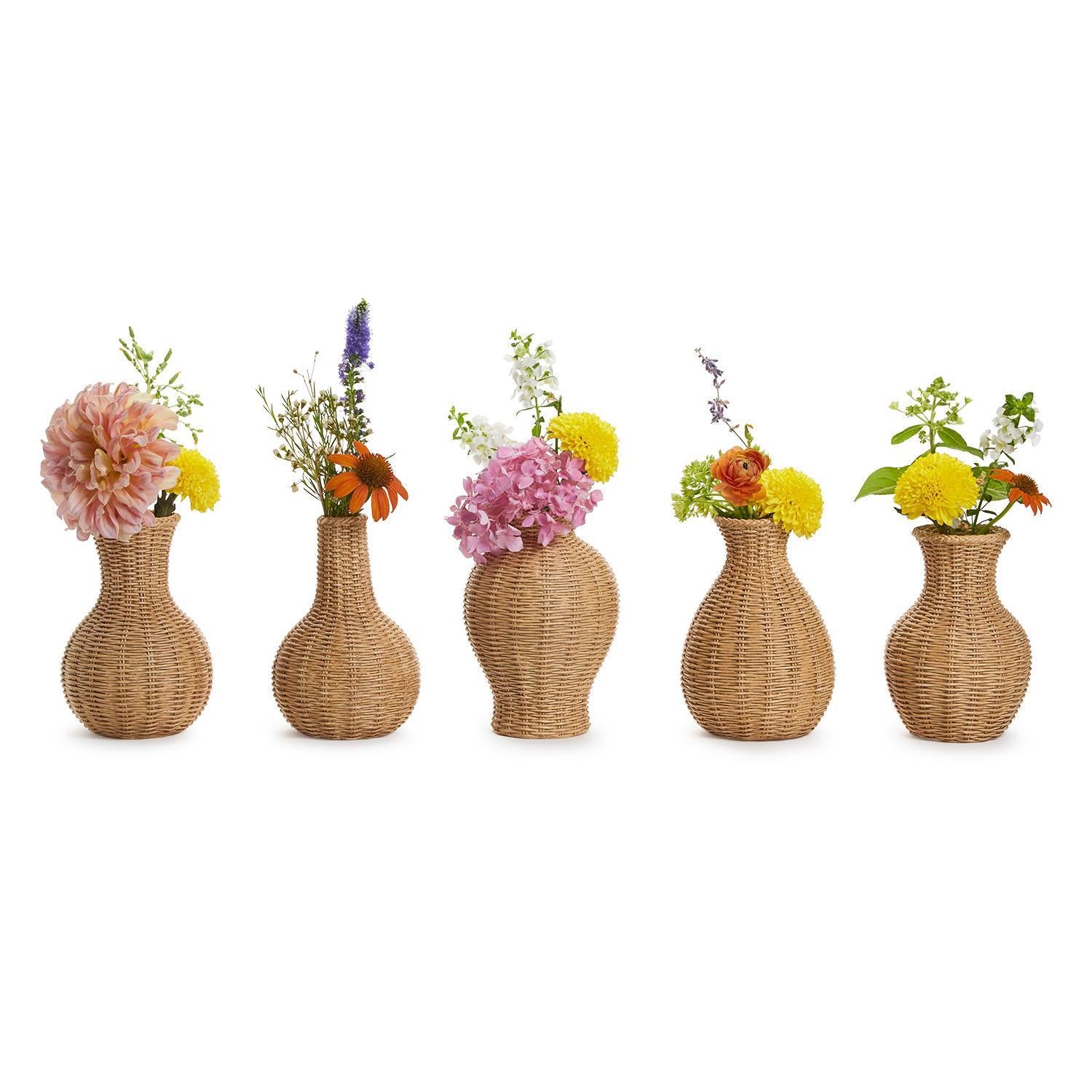 Basket Weave Pattern Vase, S/2