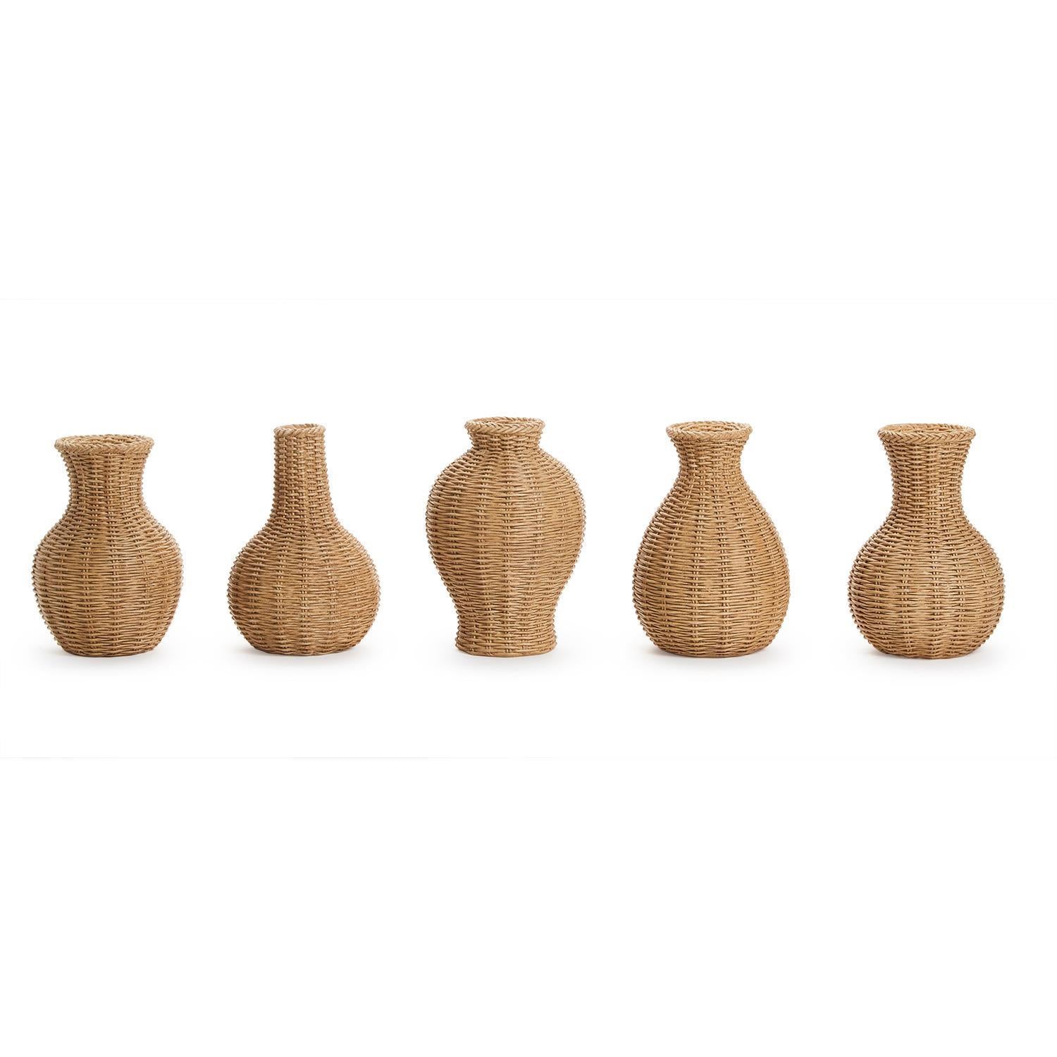 Basket Weave Pattern Vase, S/2