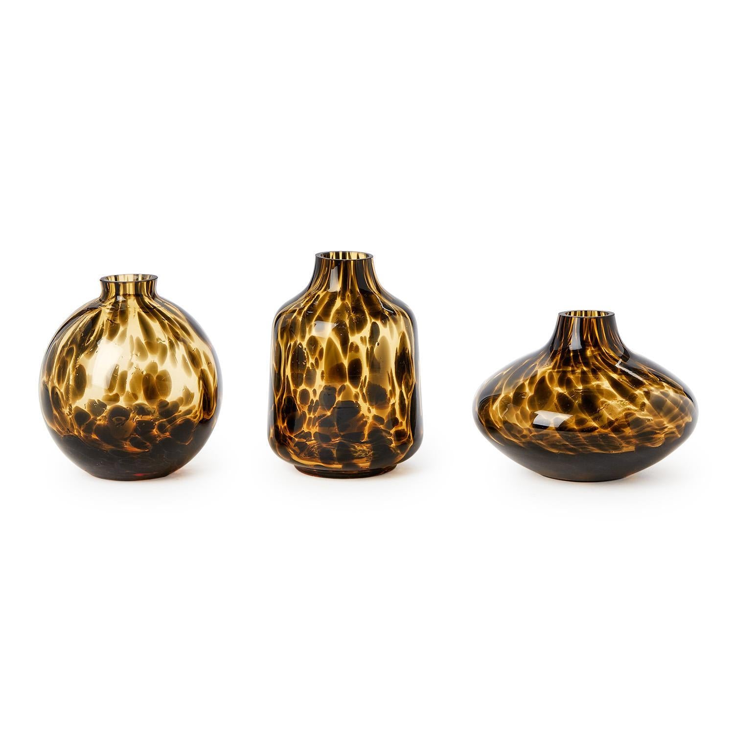 Tortoise Print Vases, s/3
