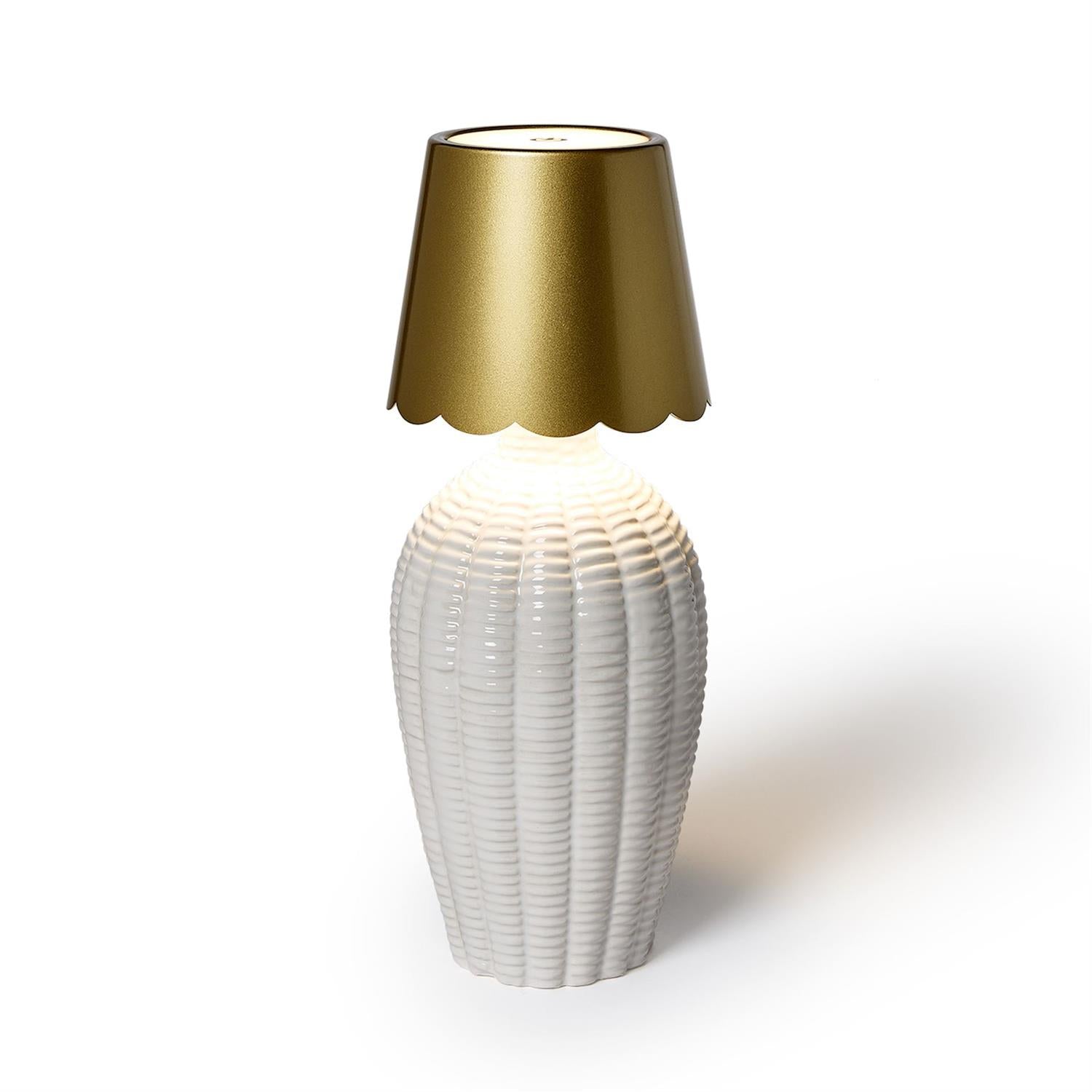 LED Gold Lampshade with Bottle Stopper