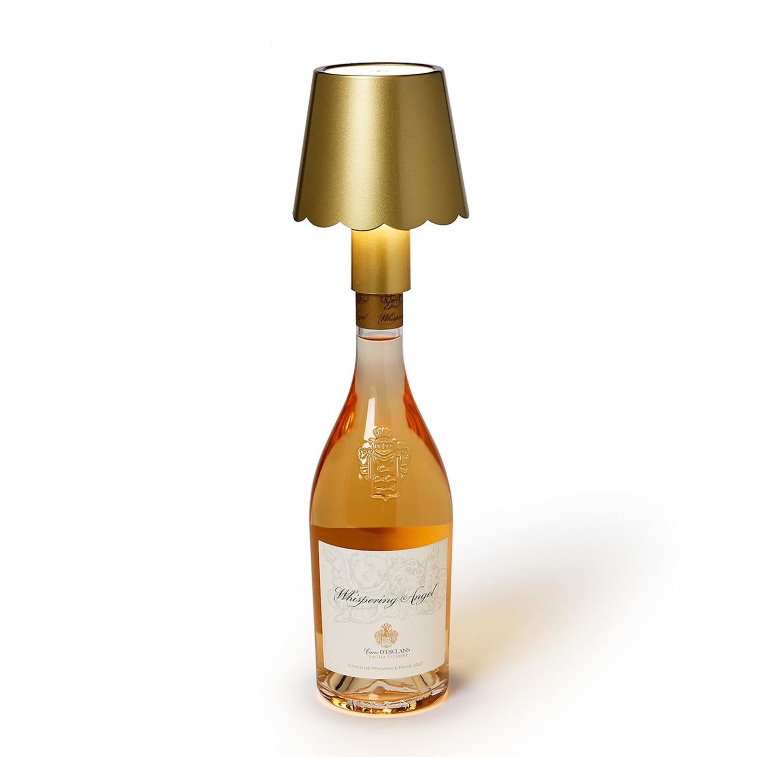 LED Gold Lampshade with Bottle Stopper