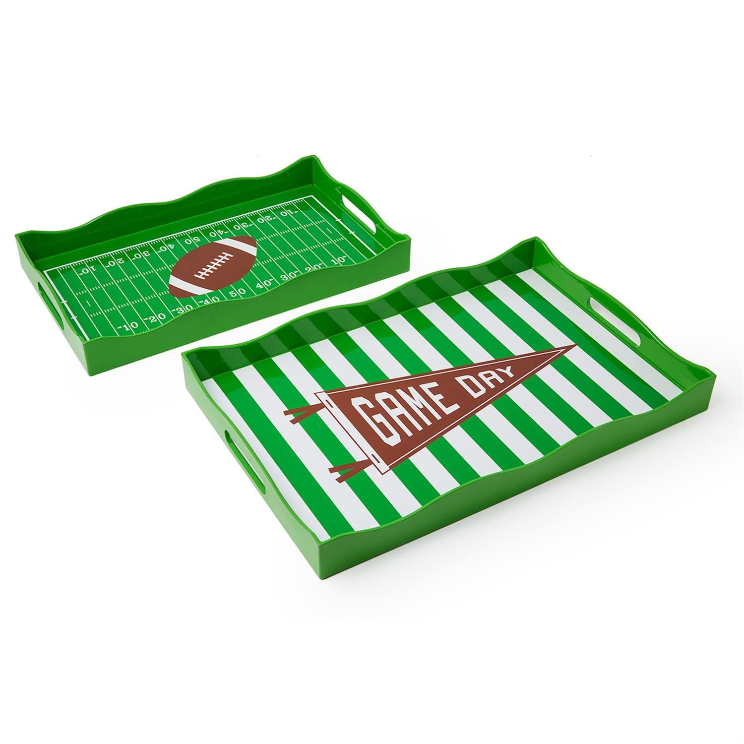 Game Day Handled Serving Trays, s/2