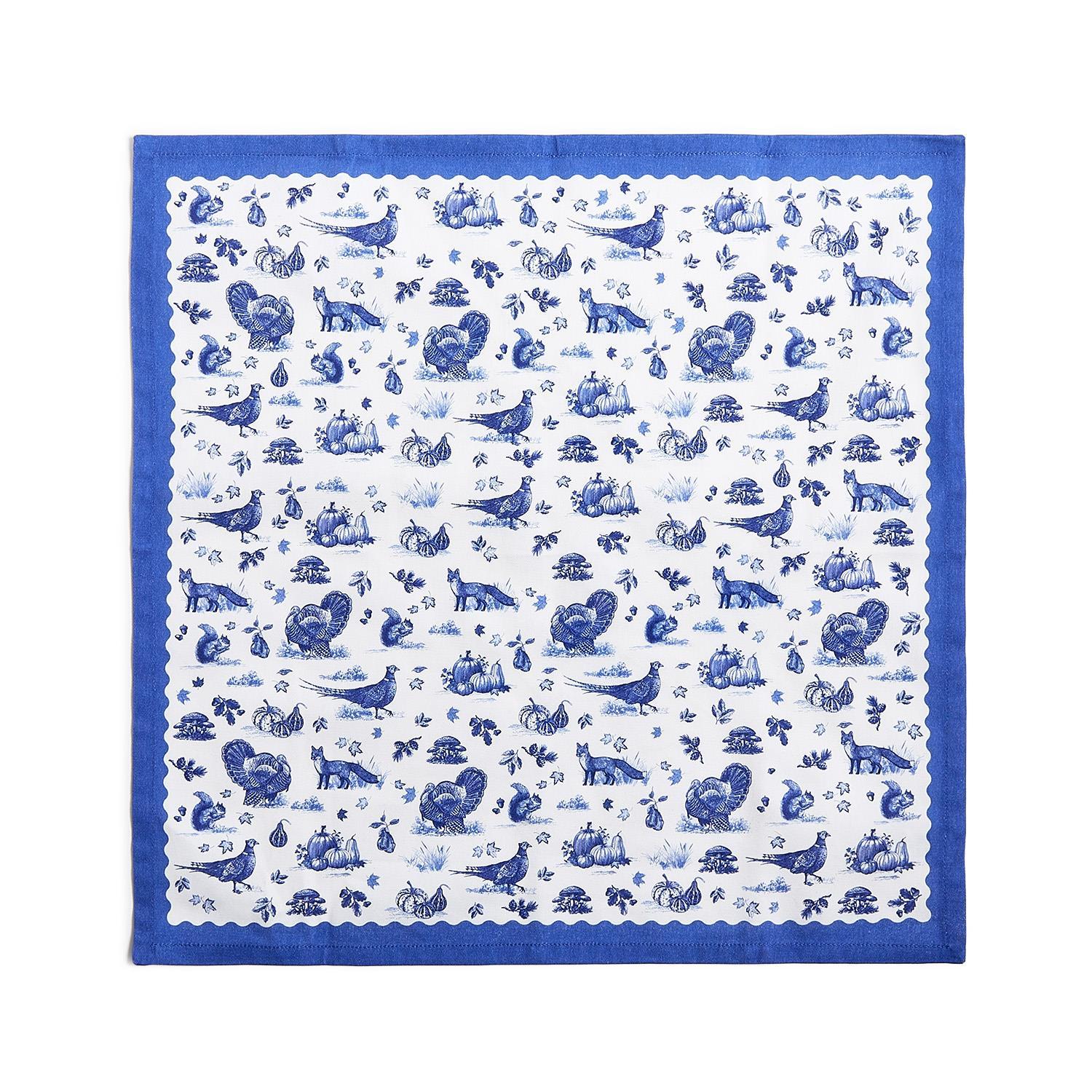 Falling for Blue Toile Napkins, s/4