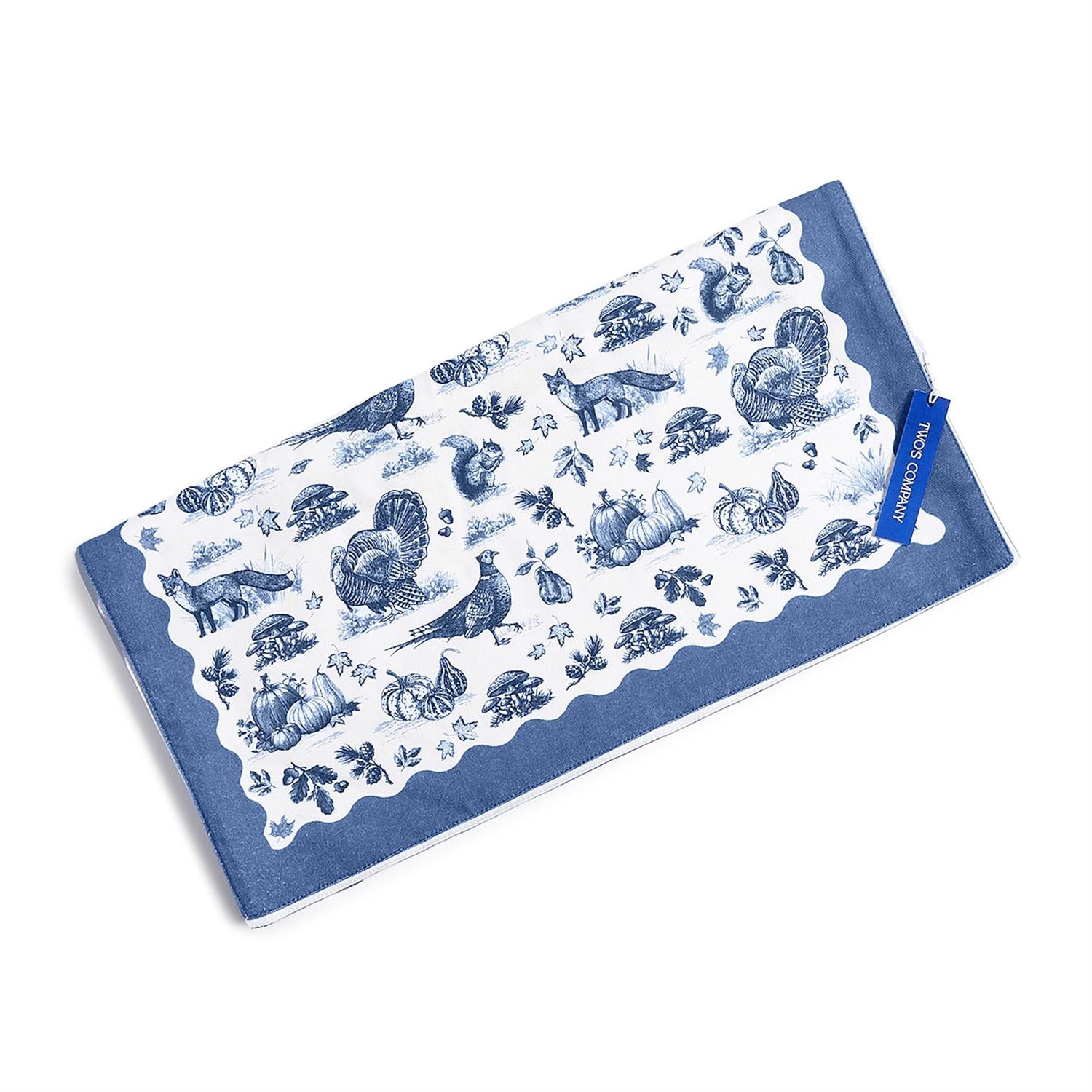 Falling for Blue Toile Table Runner