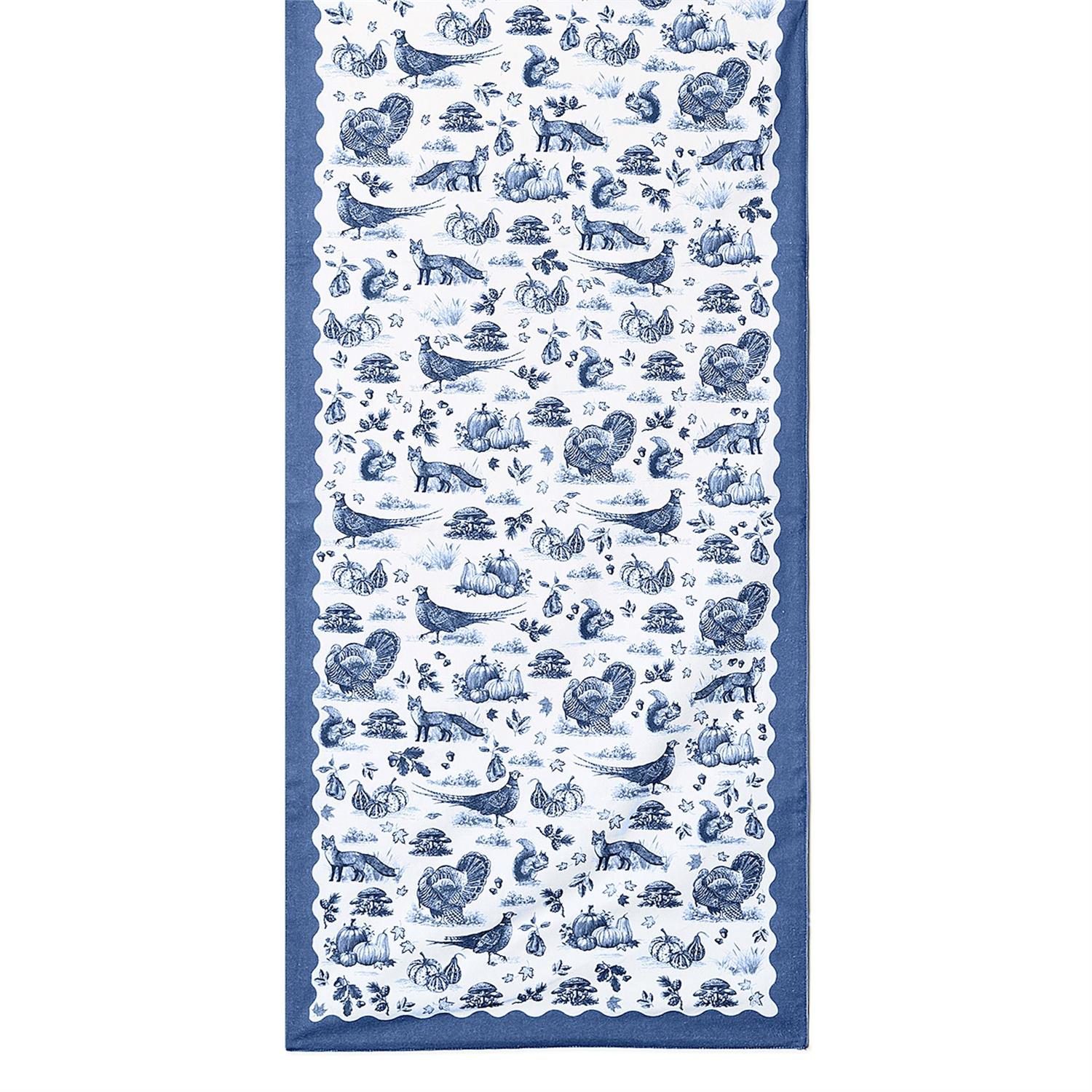 Falling for Blue Toile Table Runner