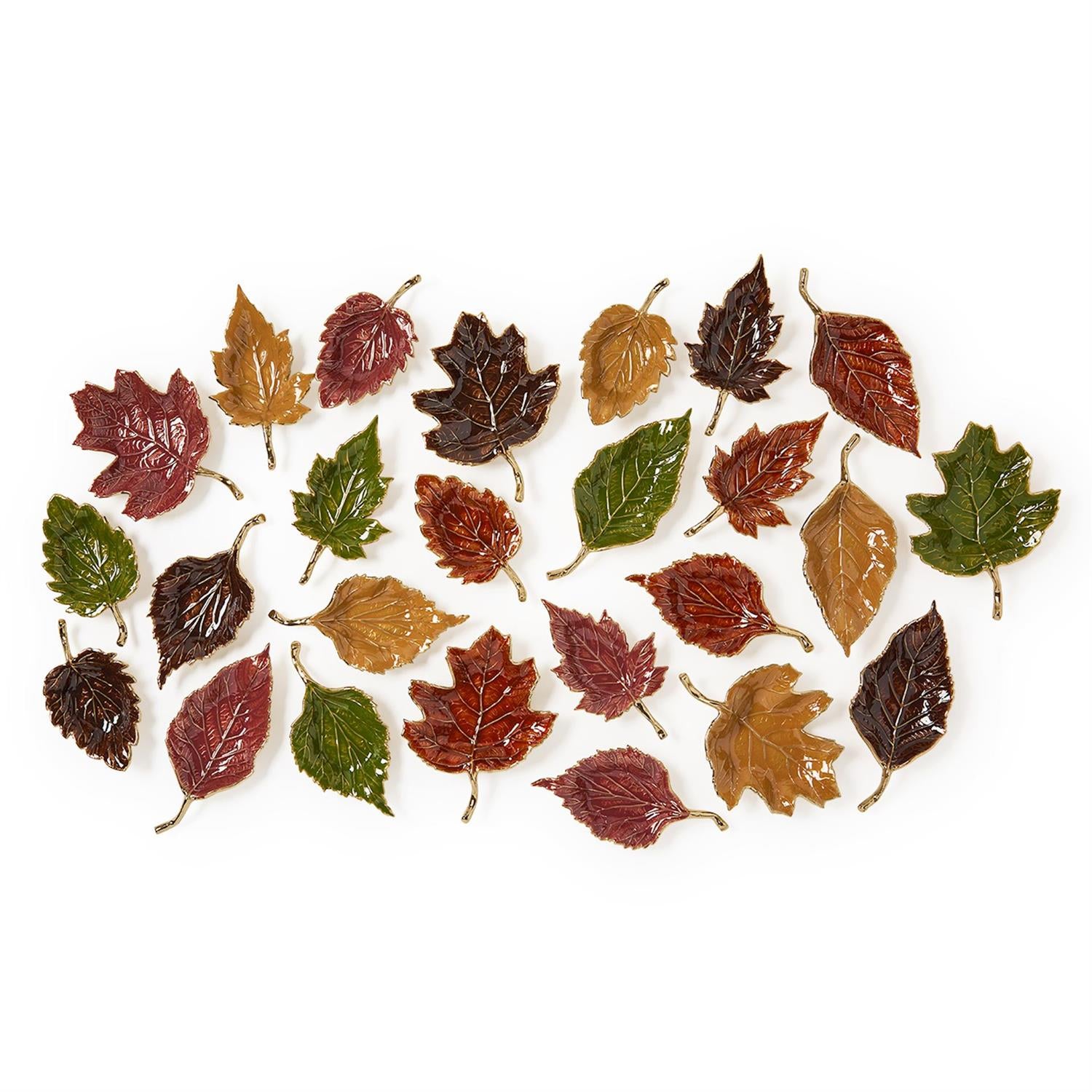 Enameled Leaf Trays, s/3