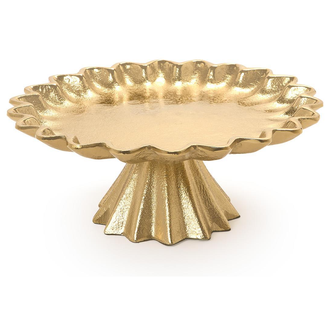 Scalloped Edge Gold Cake Stand