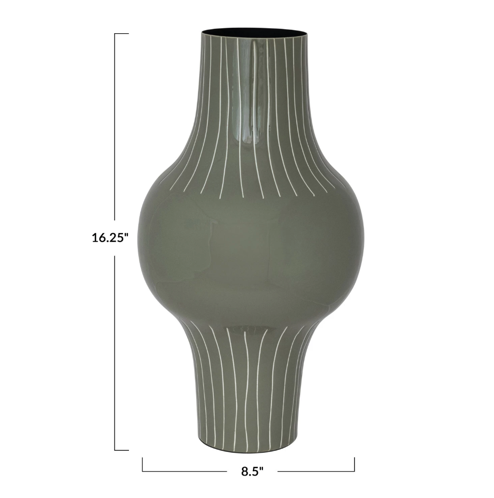 Green Enameled Vase (16.25"H)