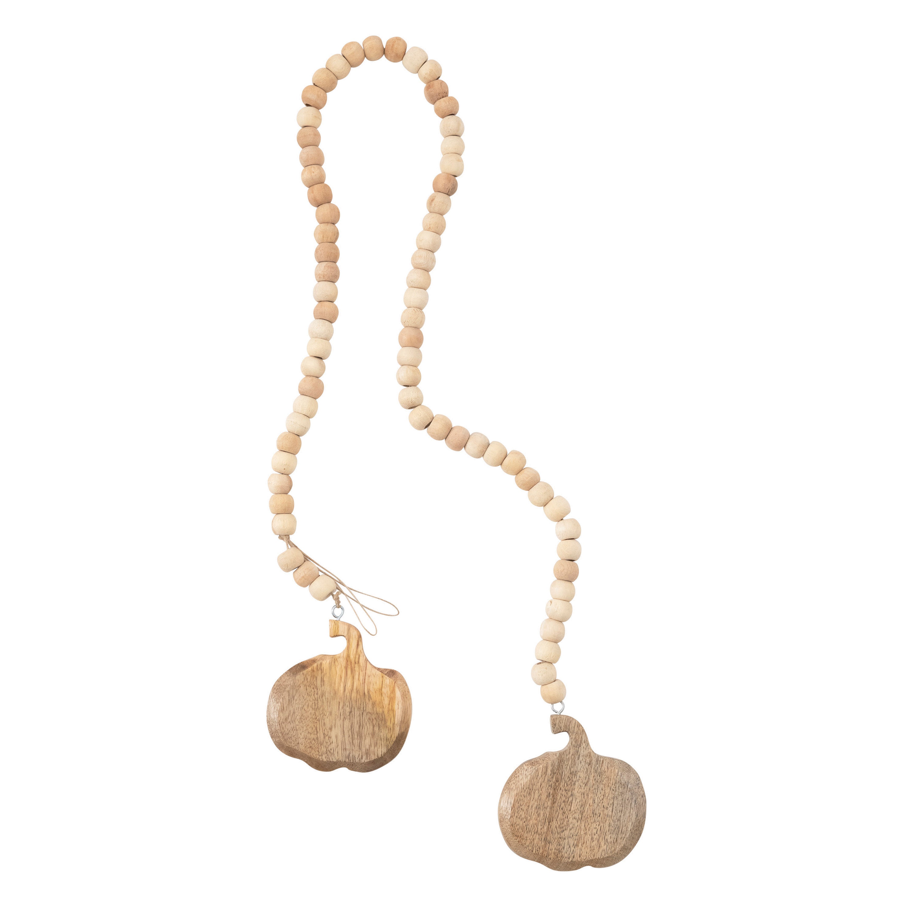 Mango Wood Bead Garland with Pumpkins (50"L)