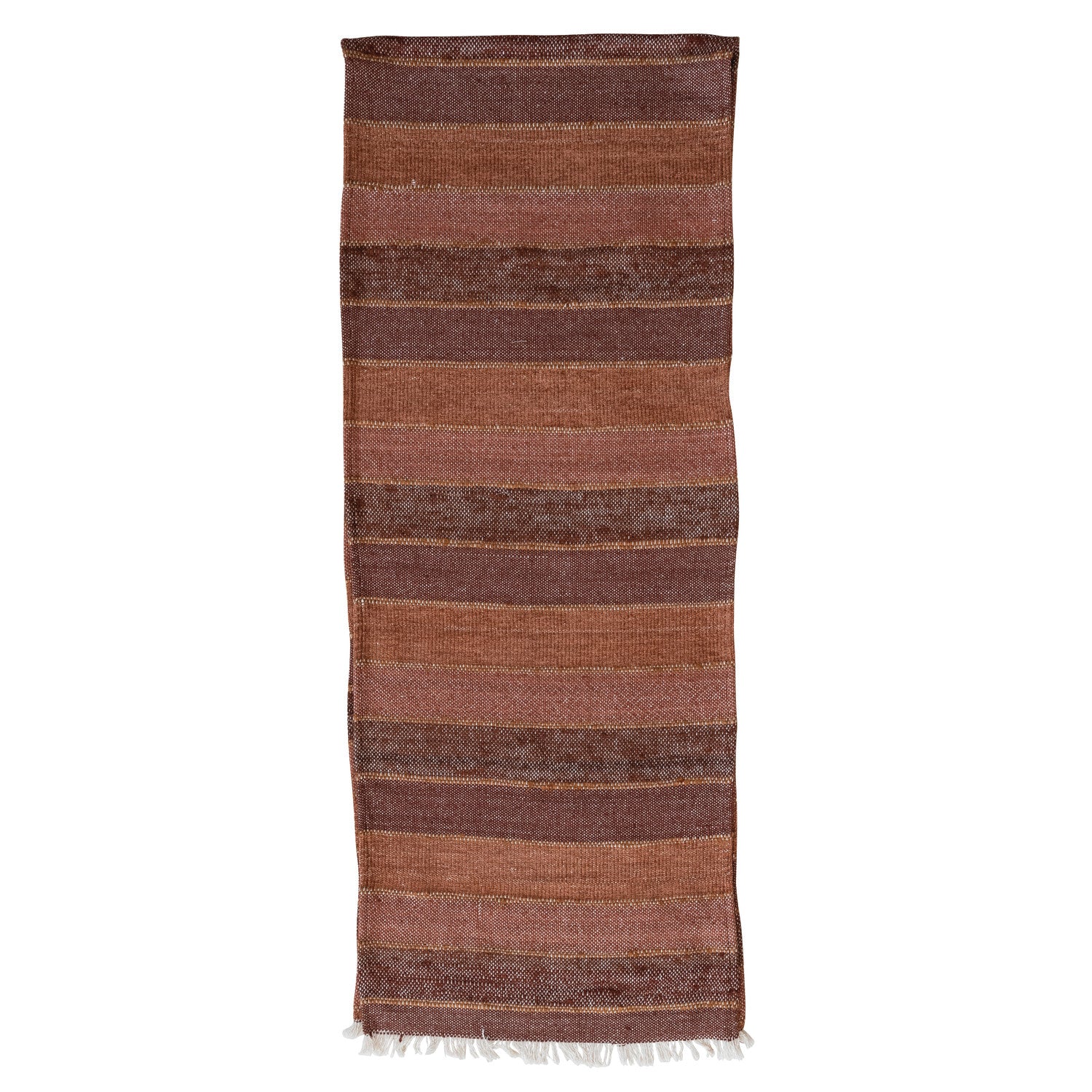 Striped Table Runner with Frayed Edges
