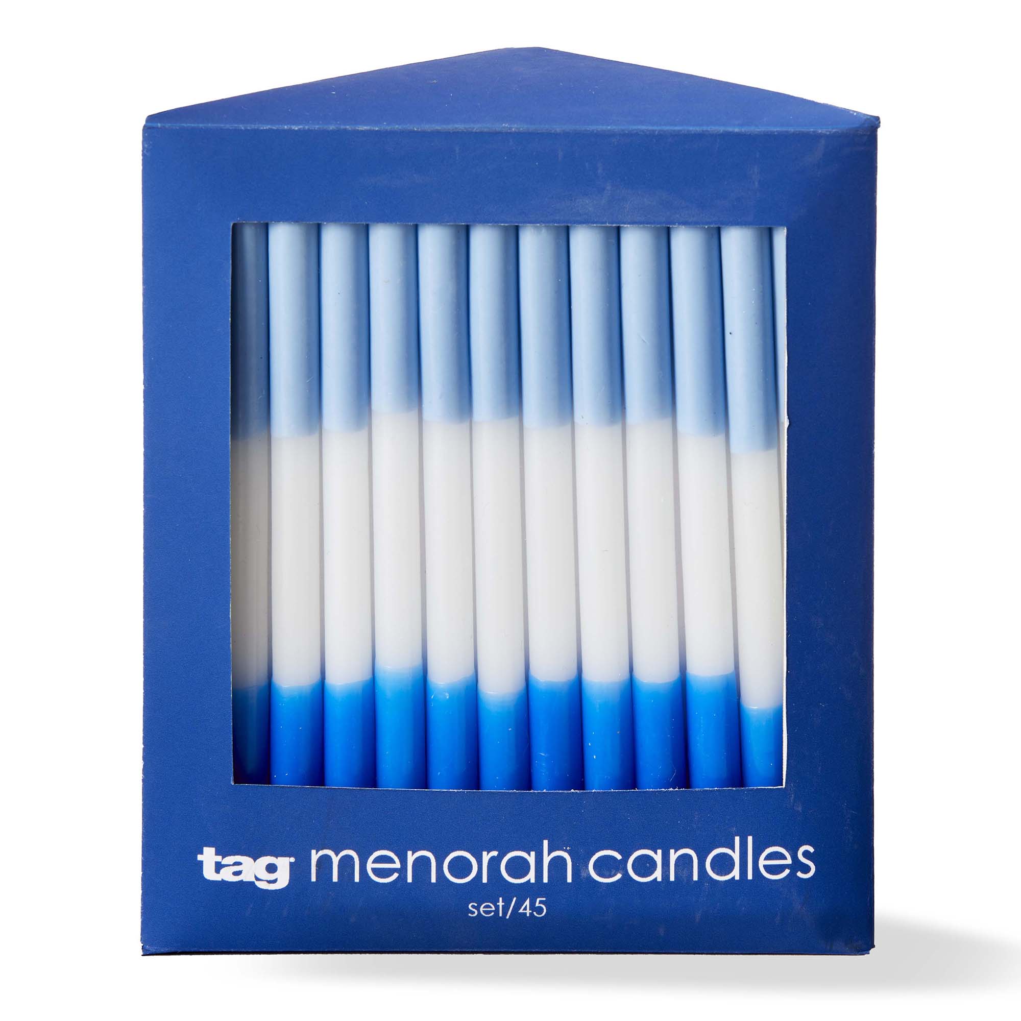 HANUKKAH BLUE TAPER CANDLES BOX/45
