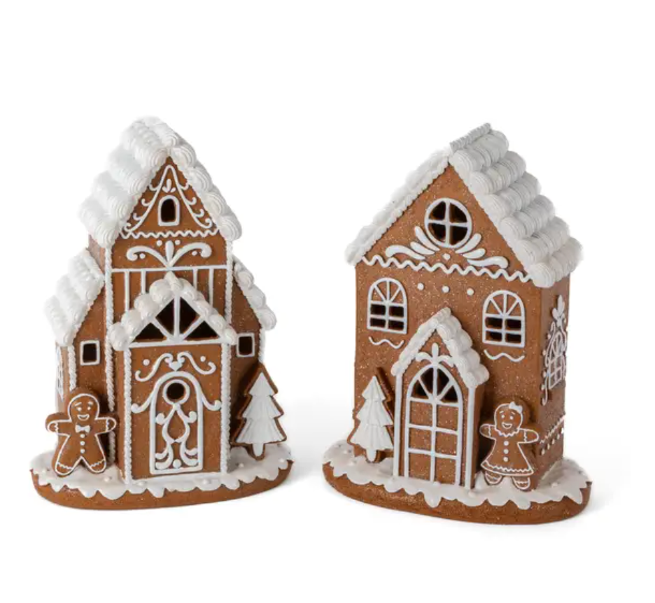 7.5" LIGHTED CLAY GINGERBREAD HOUSE
