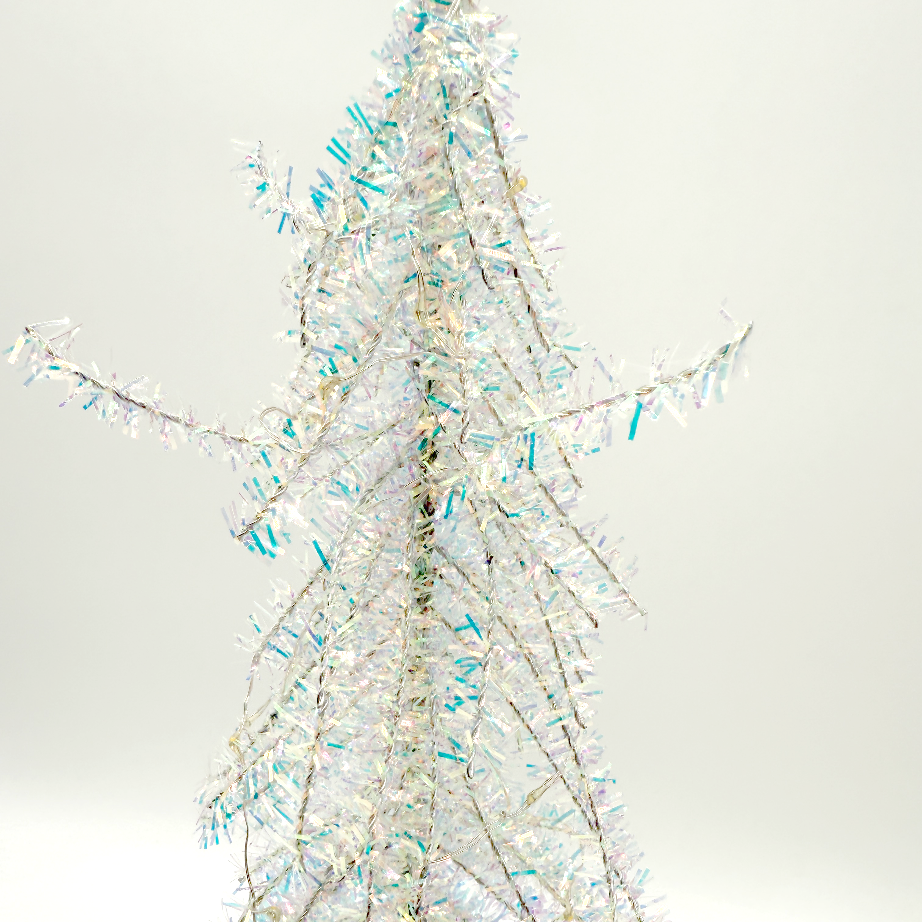 Light-Up Iridescent Tinsel Tree - (16")