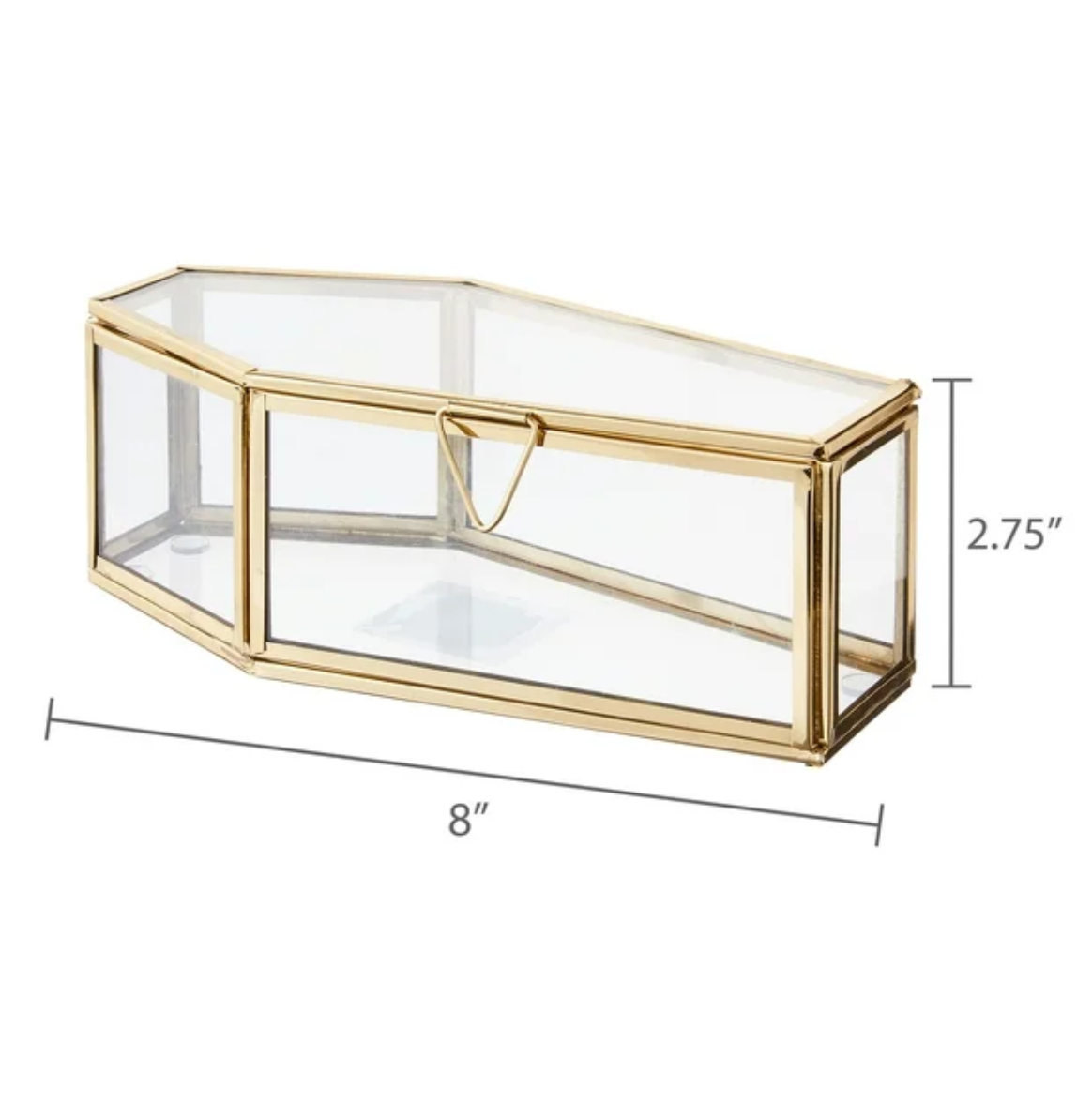Glass & Steel Coffin Tabletop, 7.75"