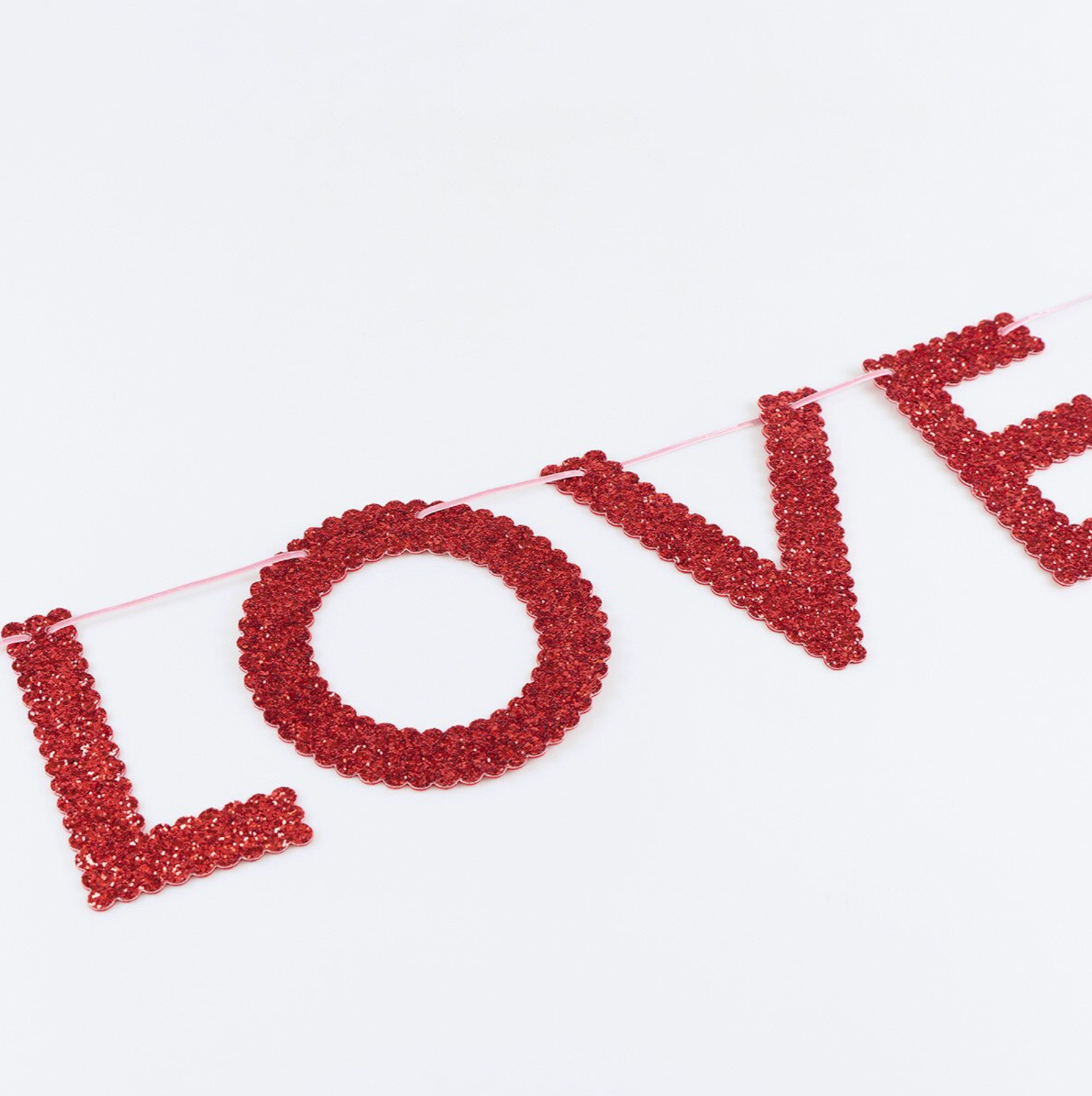 Glitter Fabric Love Garland