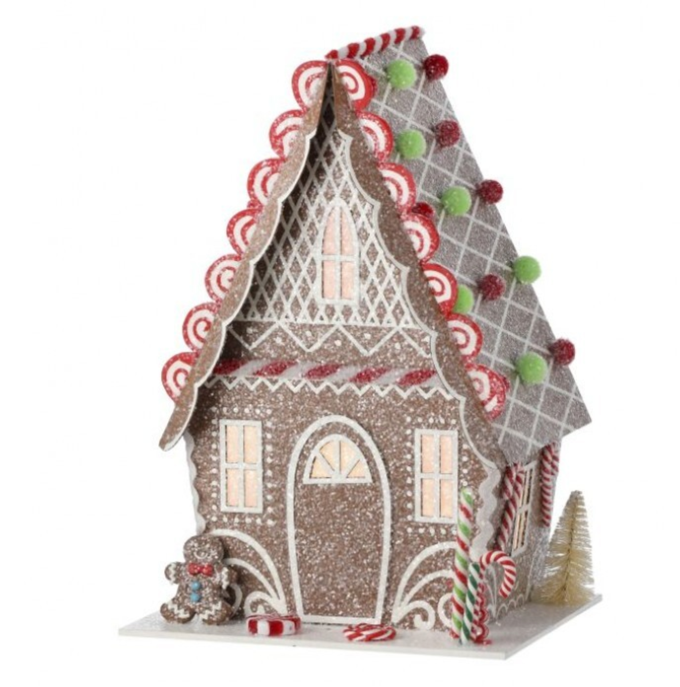 10" LED/BTY CRDBRD HOLIDAY SWEETS HOUSE