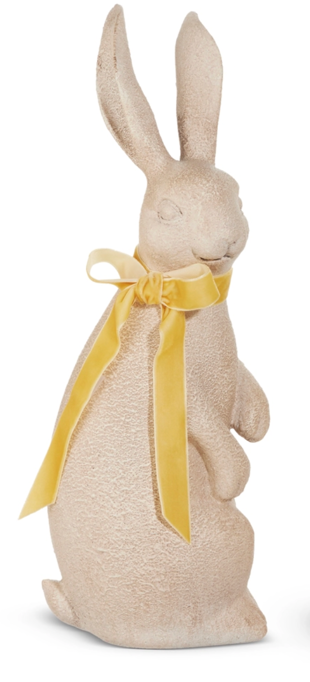 Concrete Rabbit with Bow (14.5")