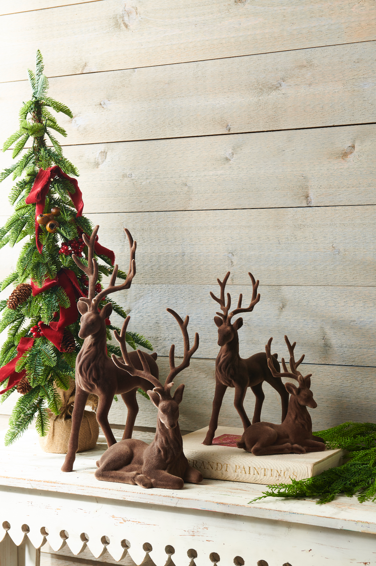 Brown Flocked Deer (15")