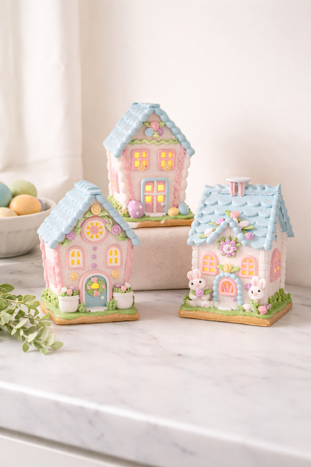 Springtime Gingerbread Houses, s/3