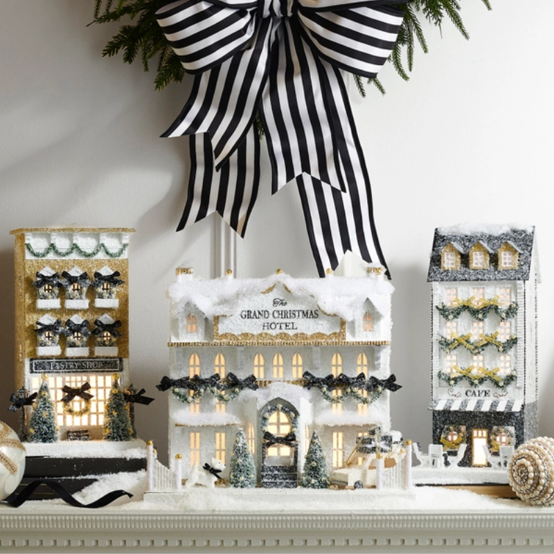 Lighted Paper Christmas Hotel (14.5")