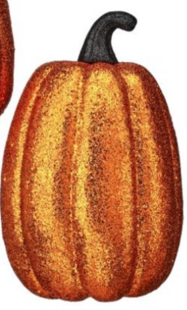 7.5-9.5" GLITTER PUMPKIN ORANGE