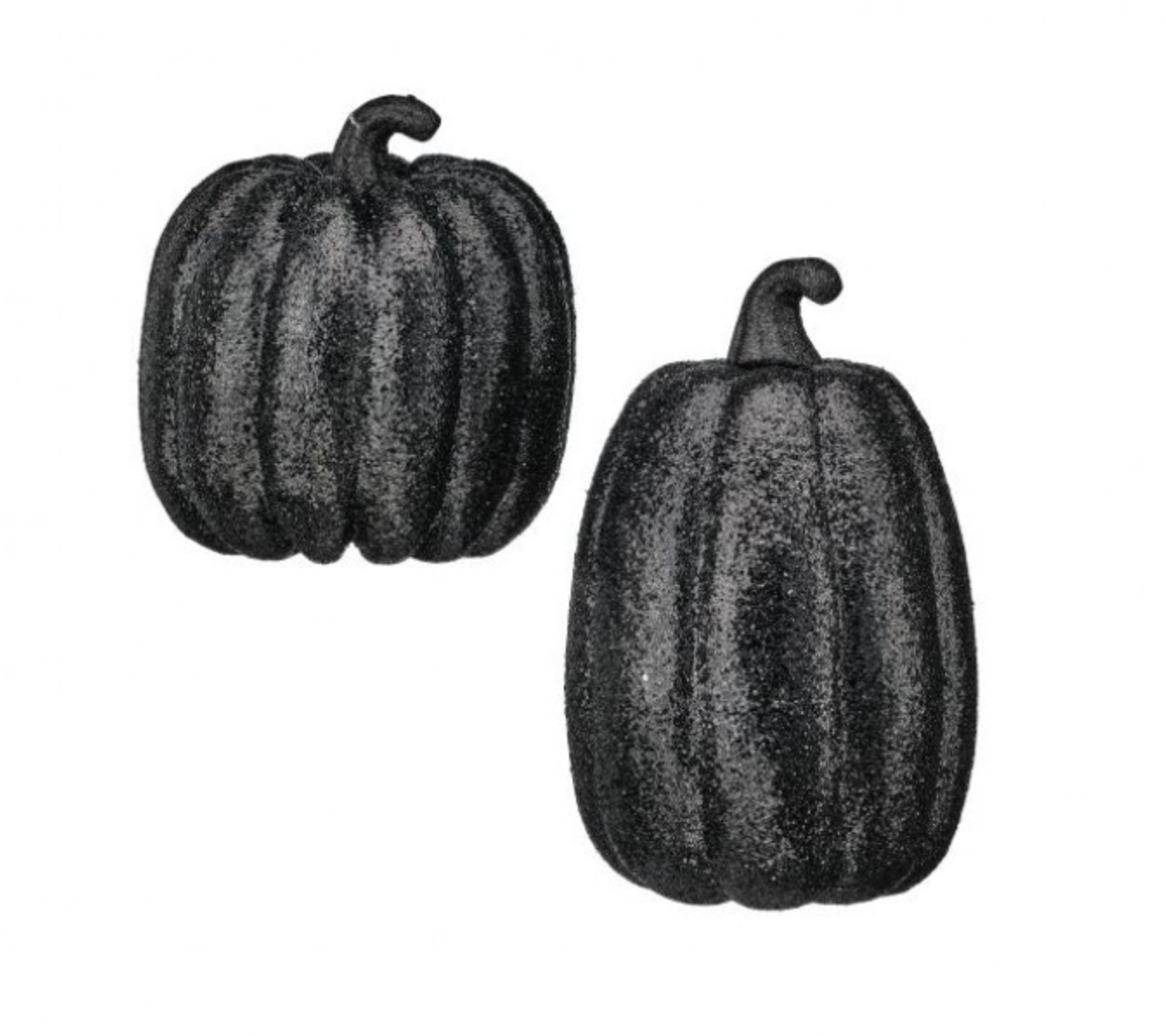 7.5-9.5" GLITTER PUMPKIN BLACK
