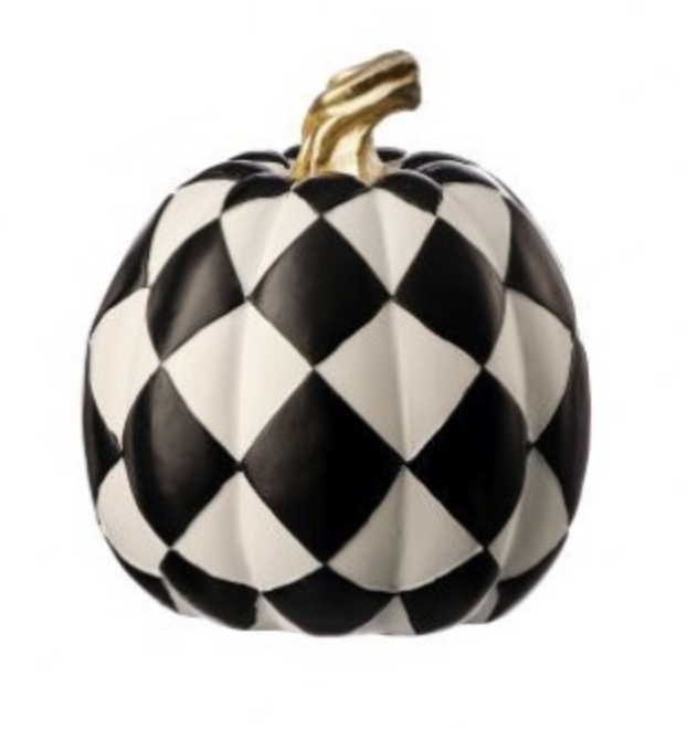 6.5" Resin Harlequin Pumpkin