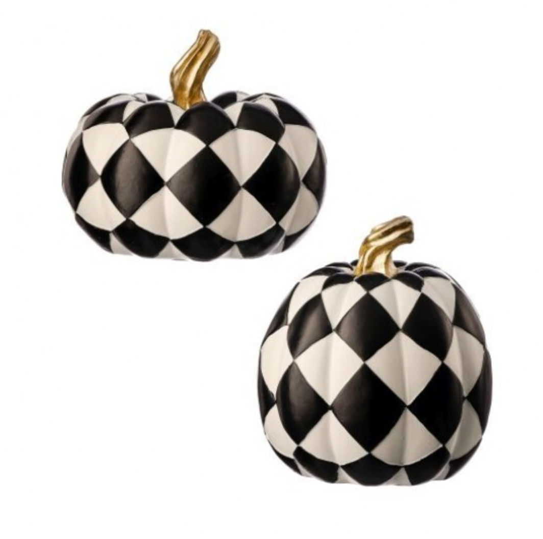 6" Resin Harlequin Pumpkin
