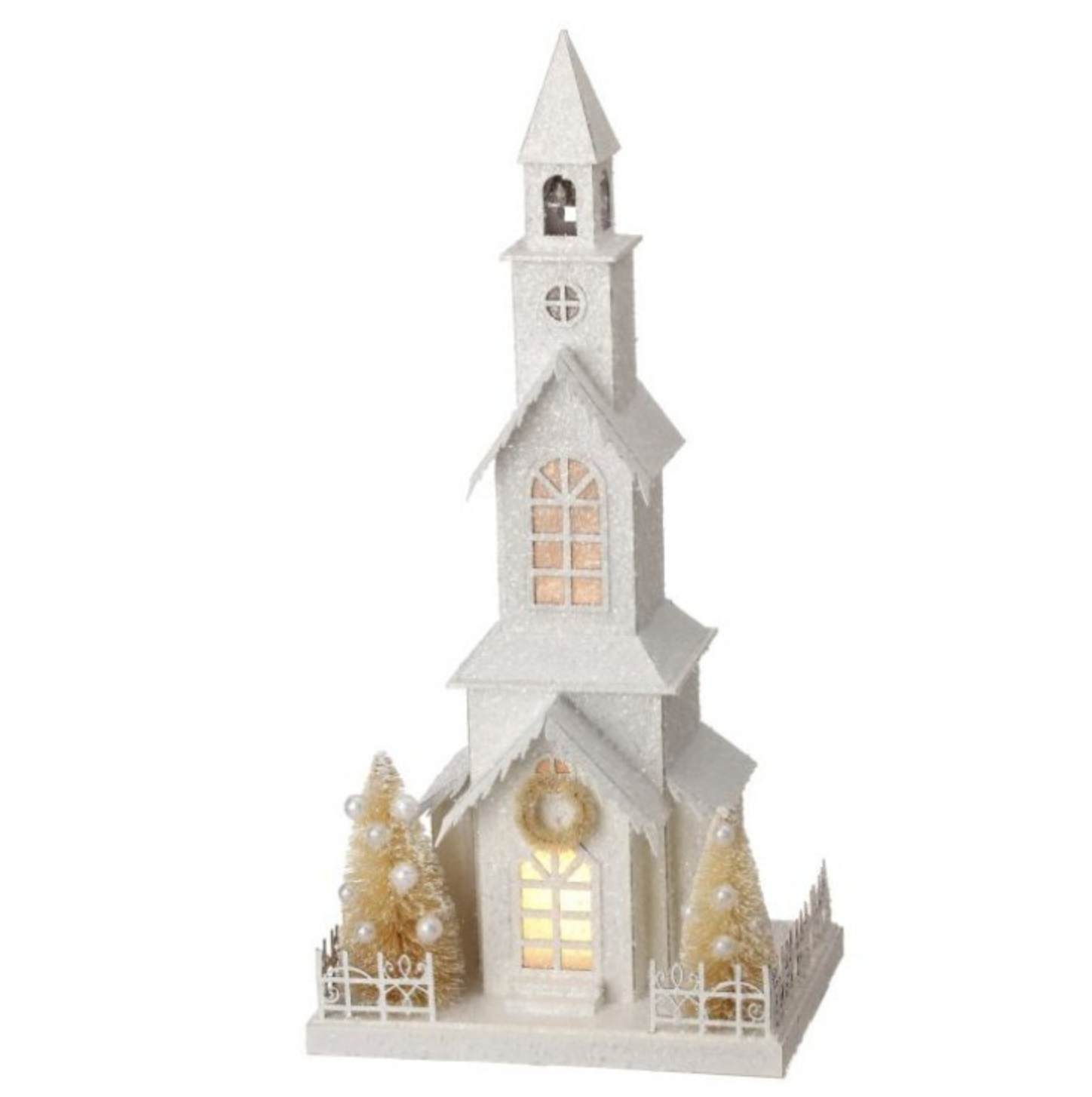 18" LED CARDBOARD SNOWY CHURCH