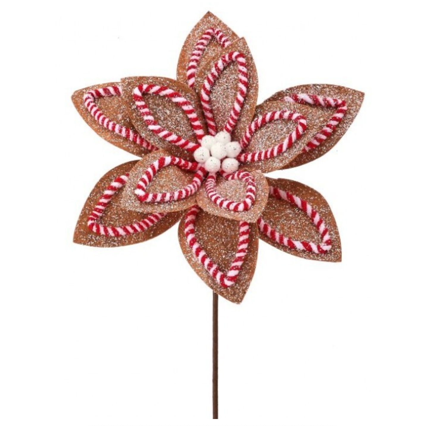 22" SUGAR/SPICE POINSETTIA STEM