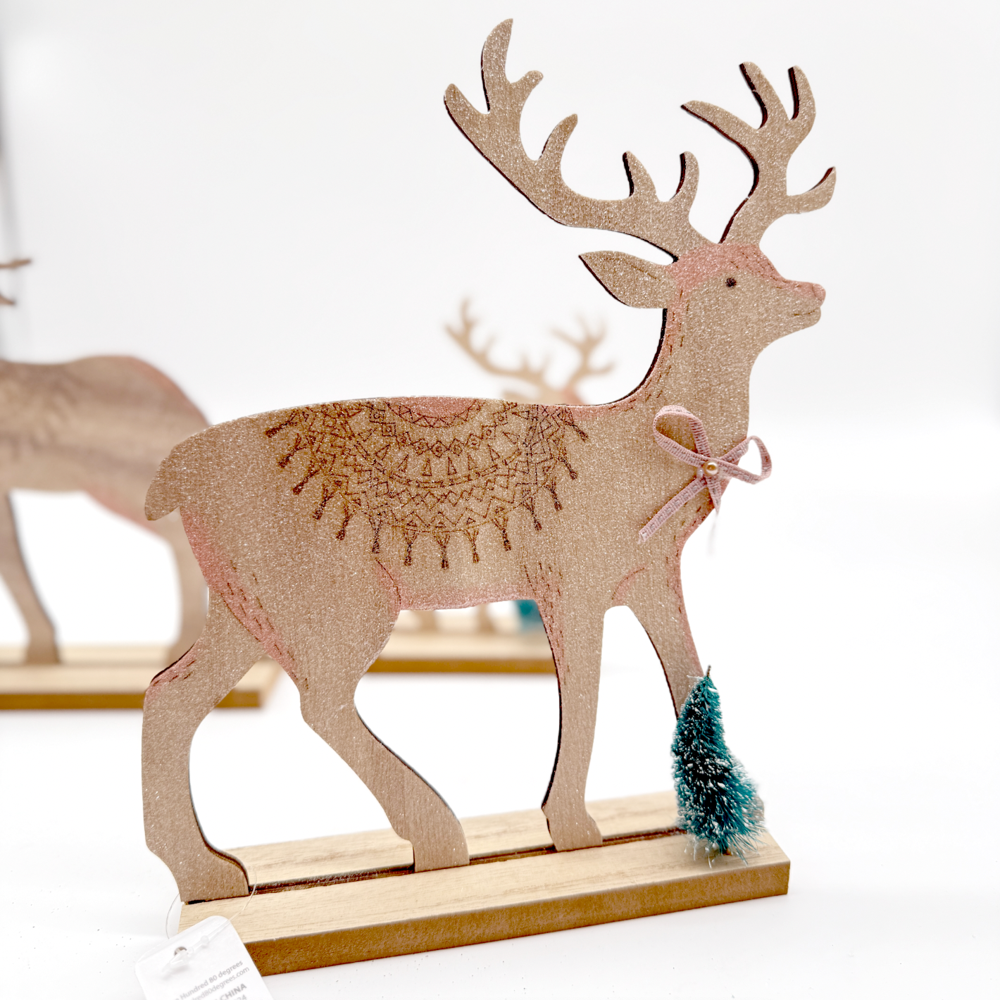 Reindeer with Tree – Set of 4 (7"–10")