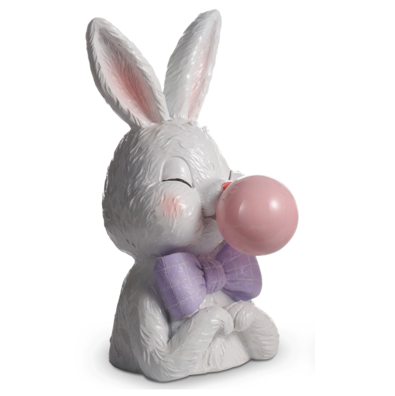 Bowtie Bunny Blowing a Bubble