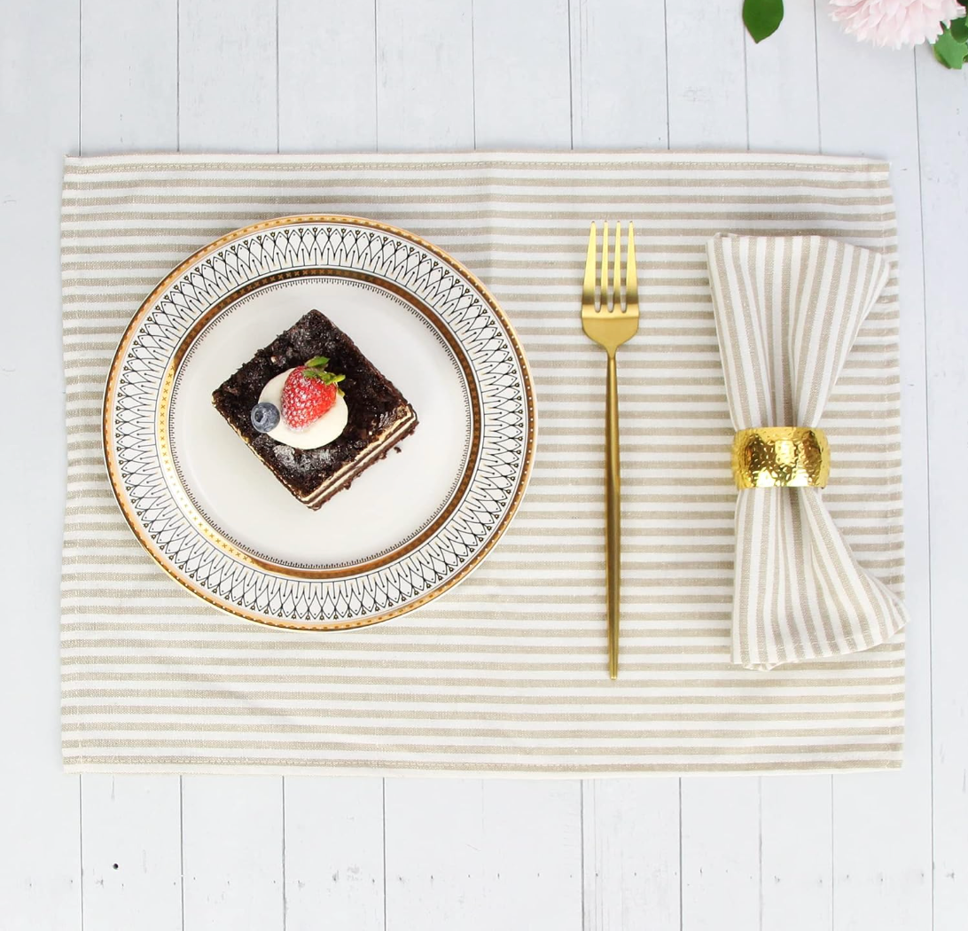 Striped Dinner Cloth Napkins, s/4