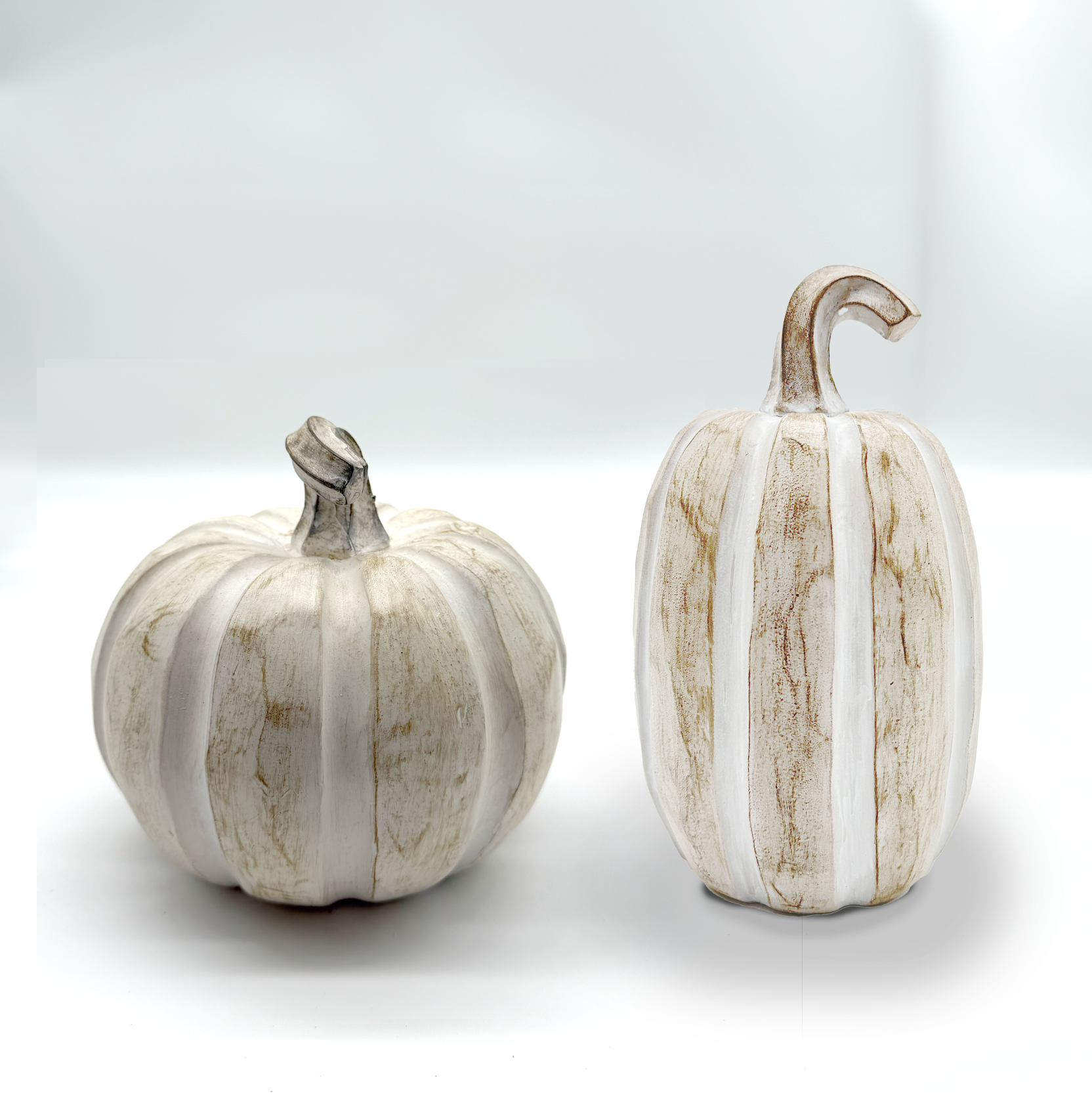 Whitewashed Decorative Pumpkin