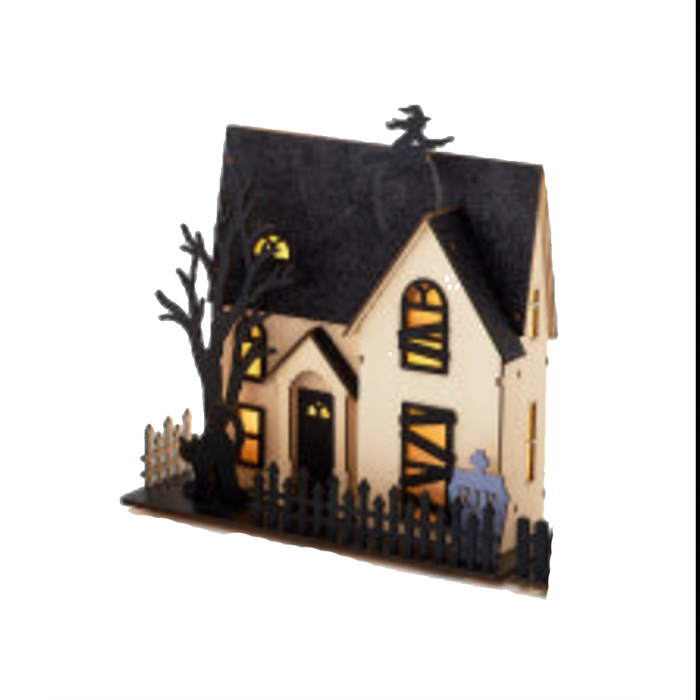 Lighted Haunted House set of 3 | 11"–13"