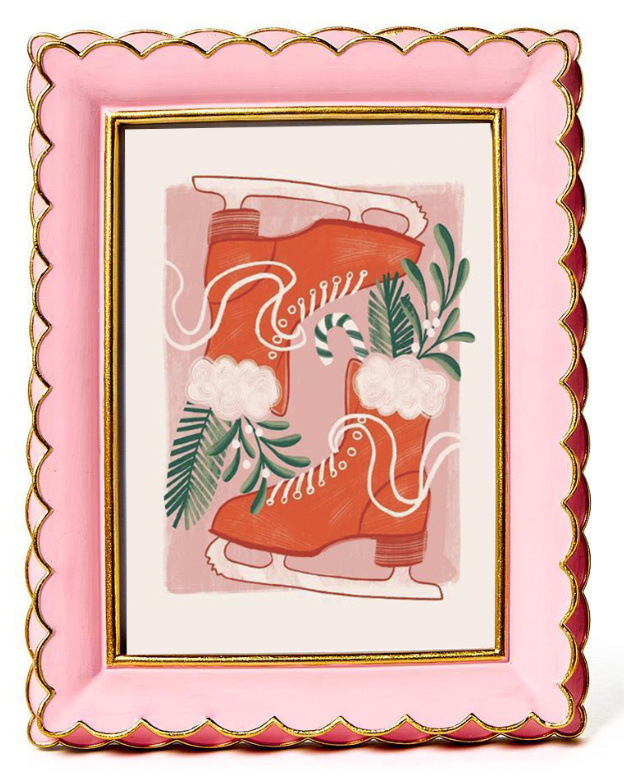 Pink Scalloped Frame (with art pictured)