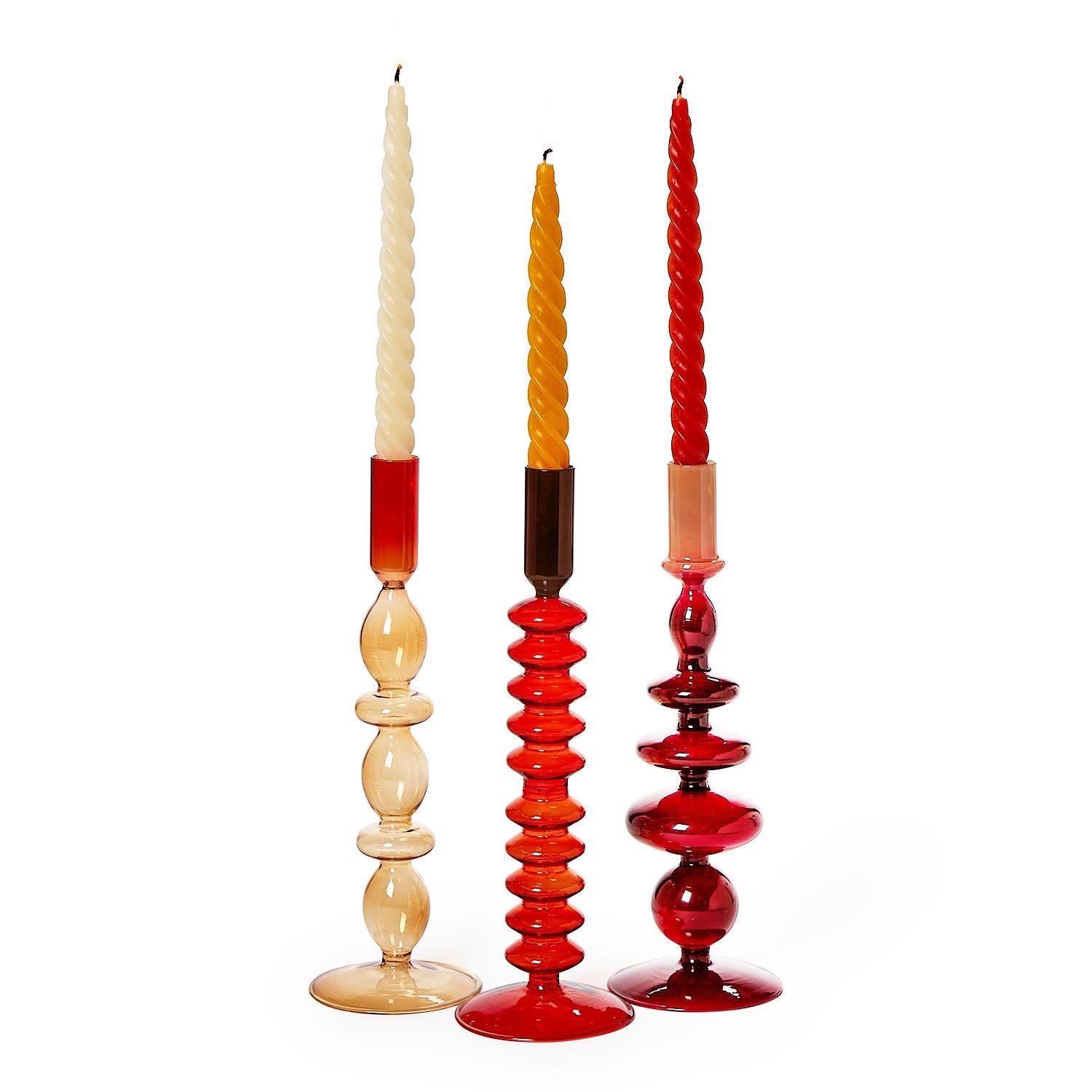 Glass Tapered Candlesticks, s/2