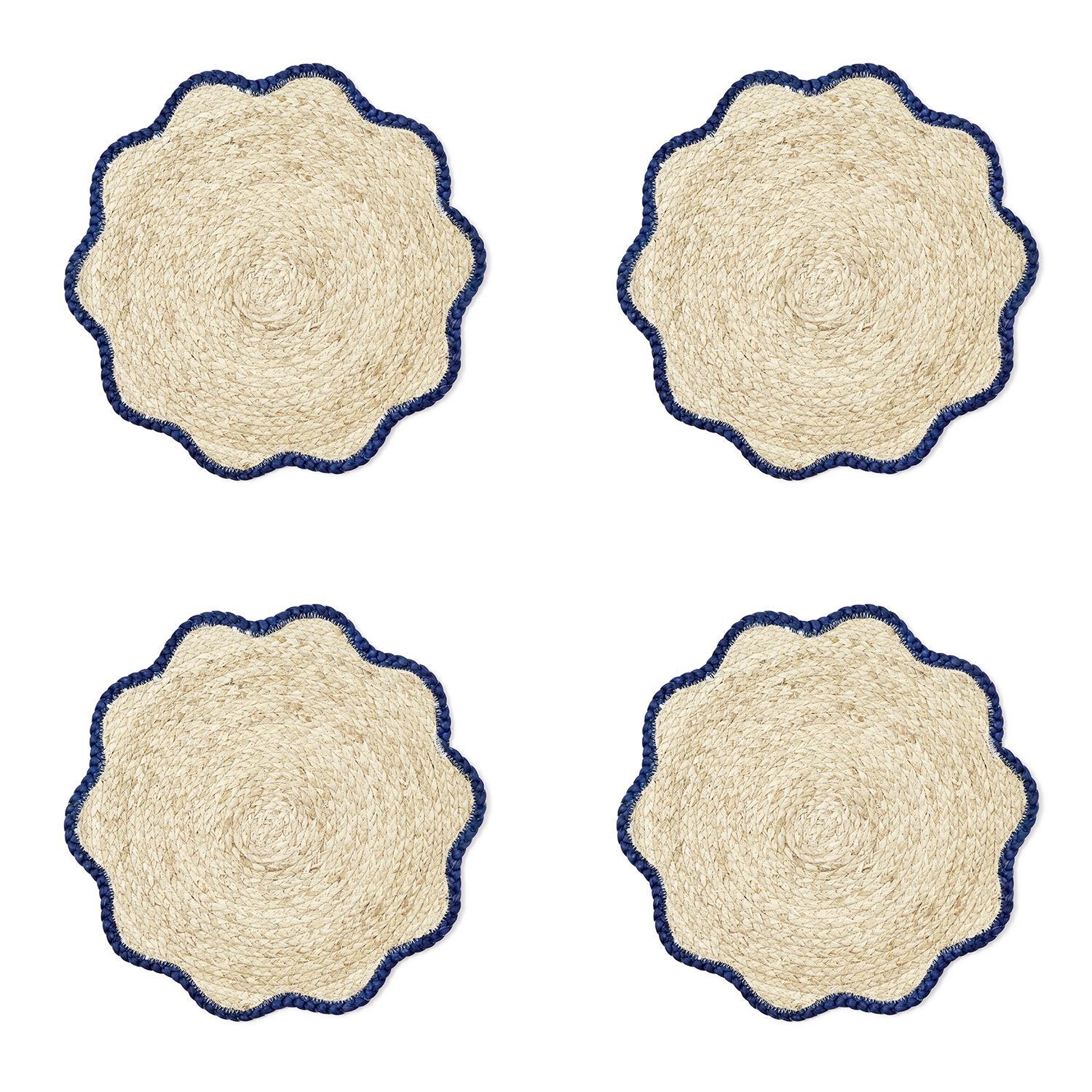 Handwoven Scalloped Edge Placemats, s/4