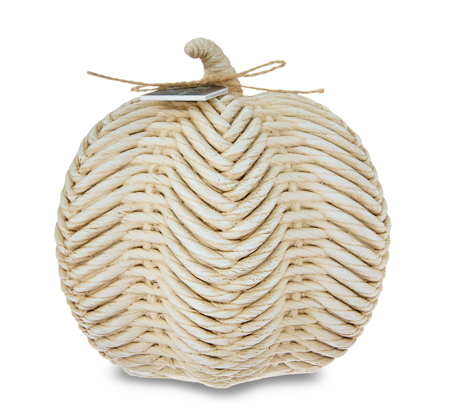 Woven-Texture Resin Pumpkin, 7.25"