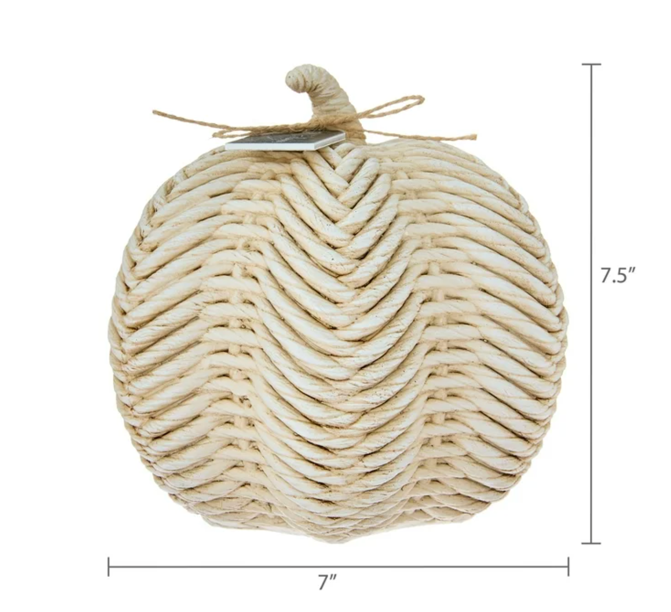 Woven-Texture Resin Pumpkin, 7.25"
