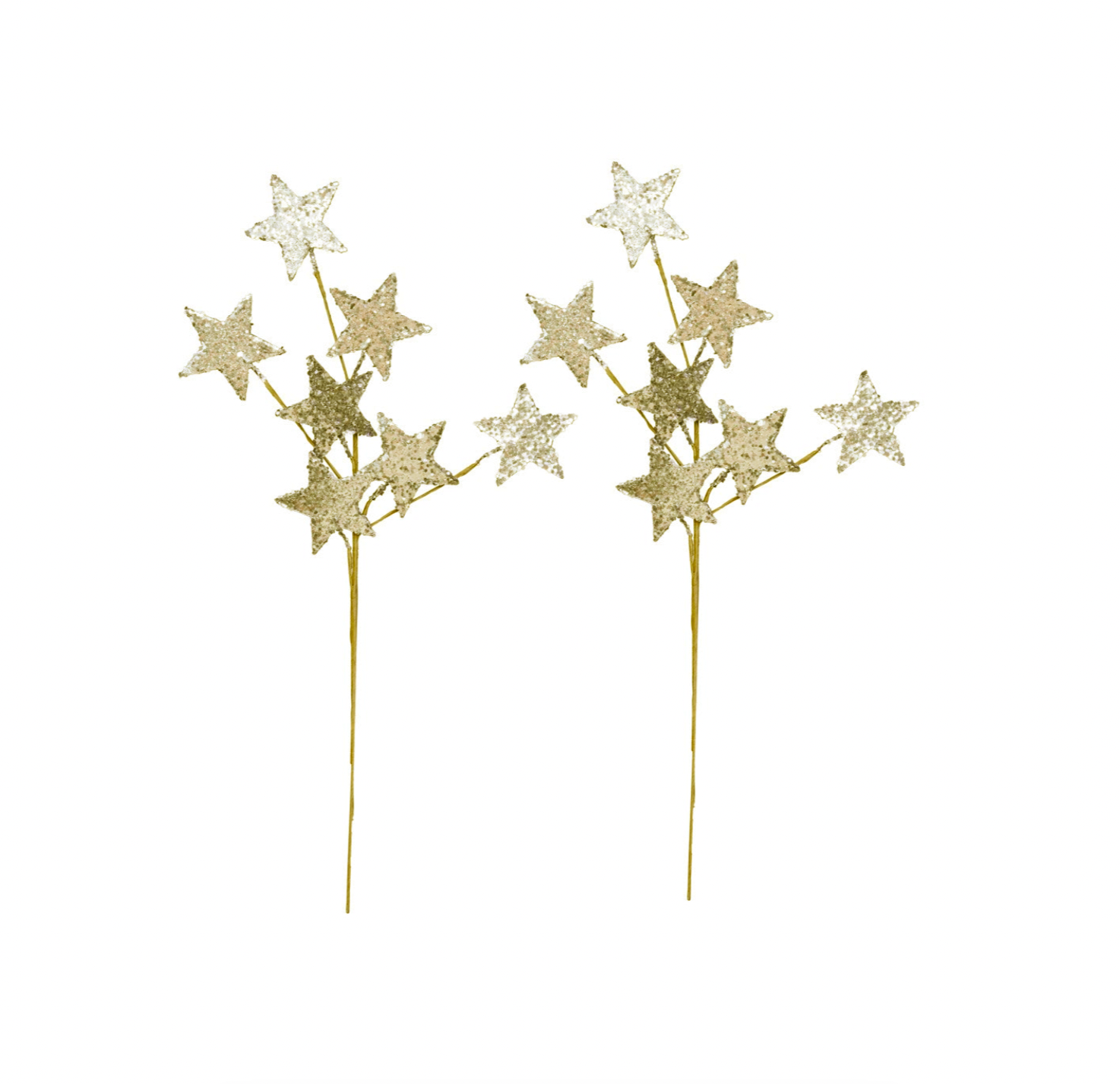Gold Paper Star Spray (22"), s/2