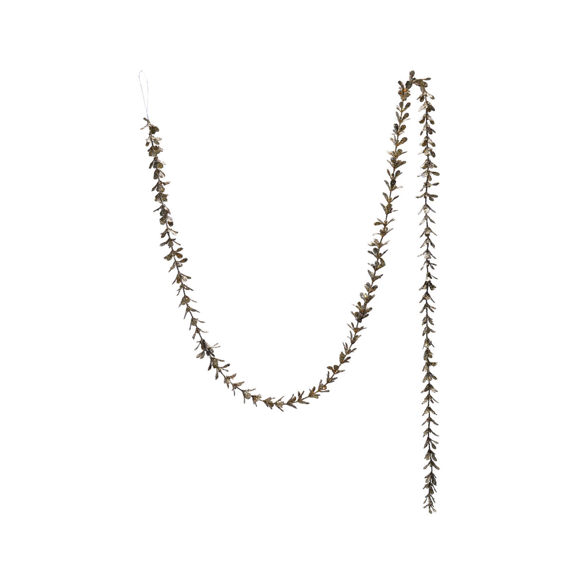 Faux Boxwood Garland with Glitter, Champagne (72"L)