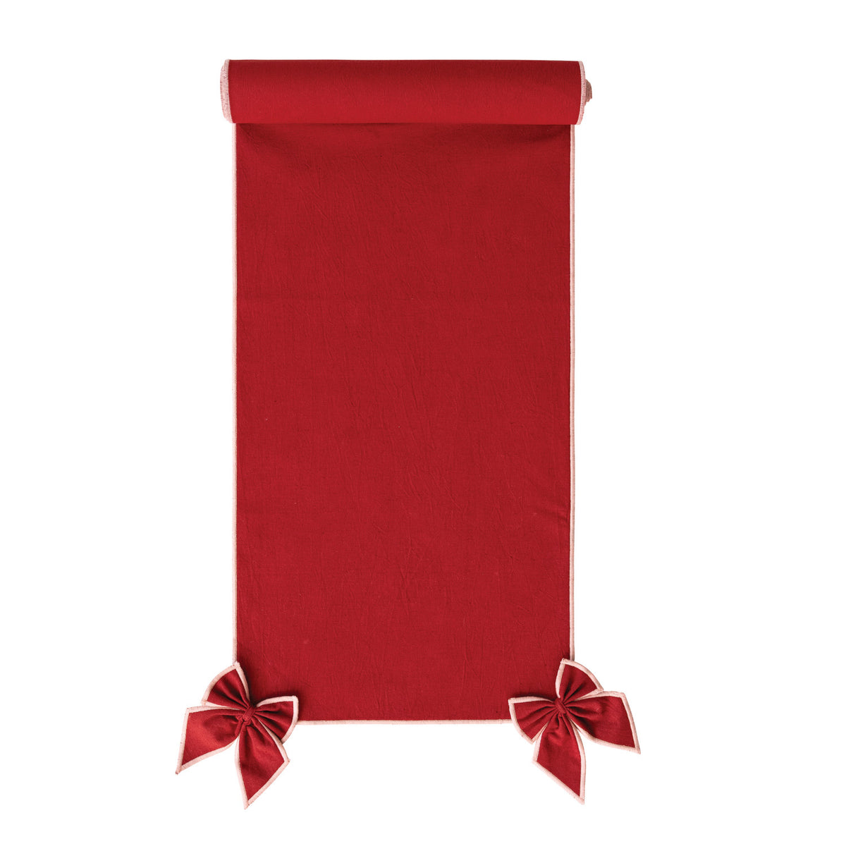 Table Runner with Detachable Bows, Red