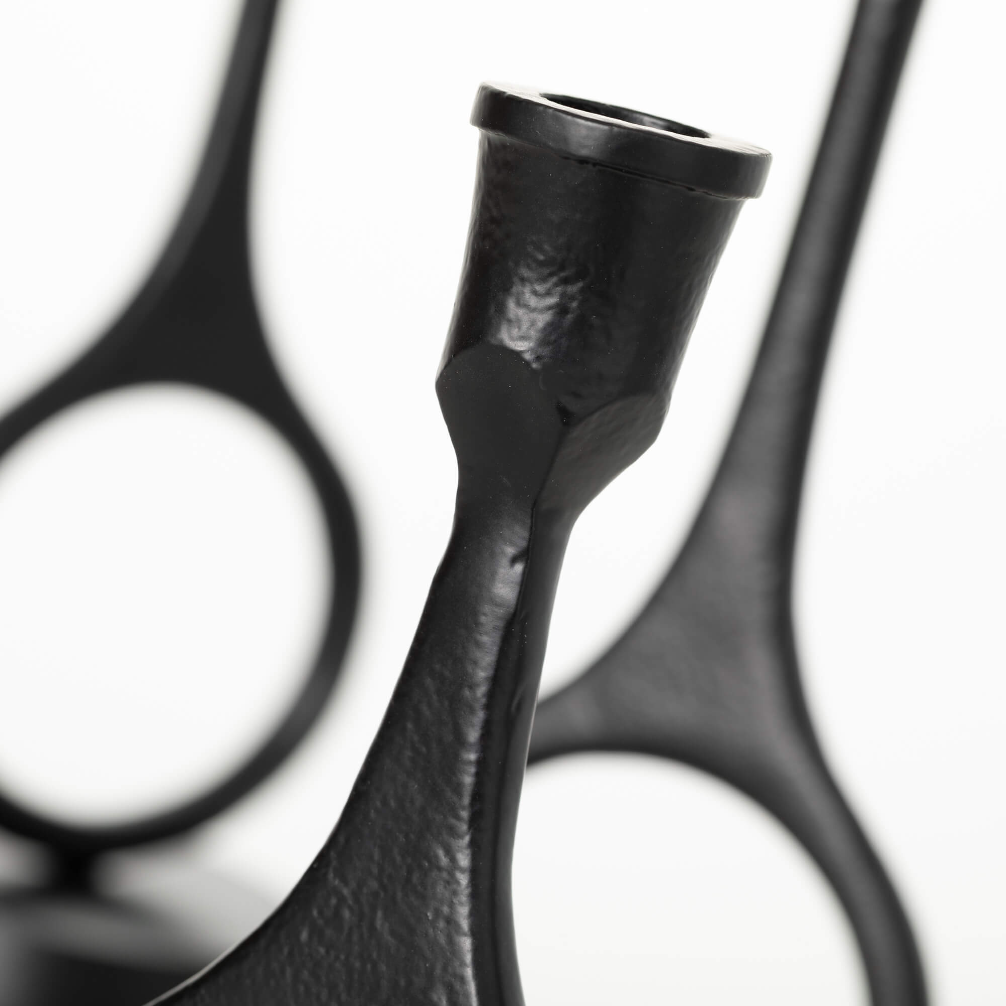 Modern Black Candle Holder Set